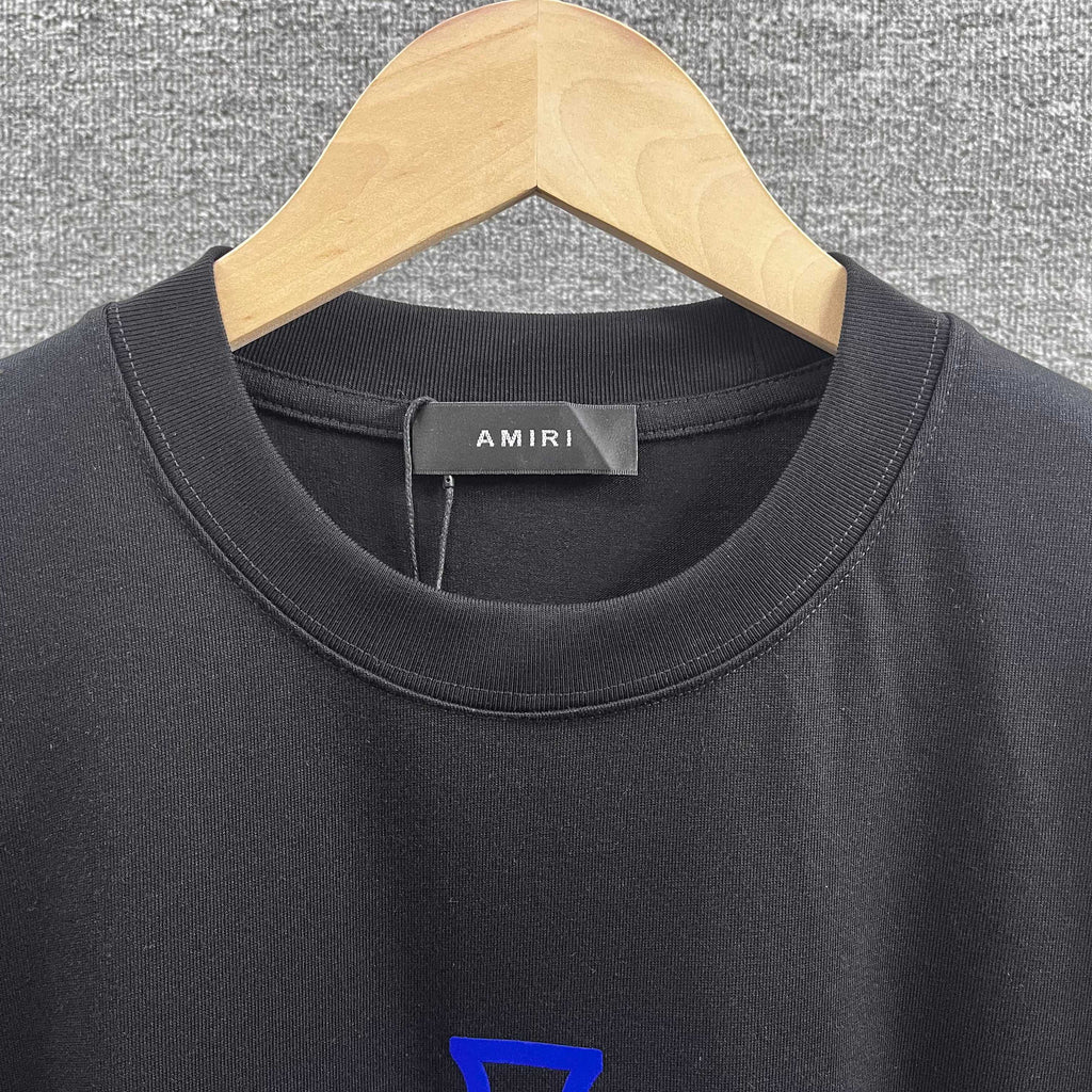 AMIRI Layered Metallic‑Effect Letter Graphic Short‑Sleeve Tee