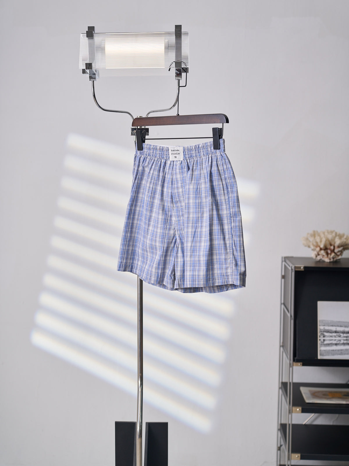 Acne Studios Blue Plaid Casual Boxer Shorts