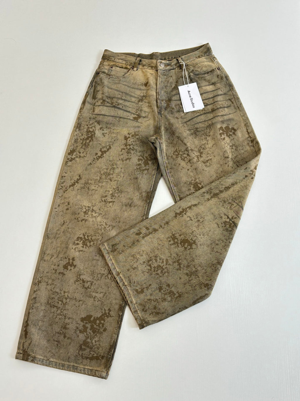 Acne Studios Vintage Distressed‑Print Wide‑Leg Jeans