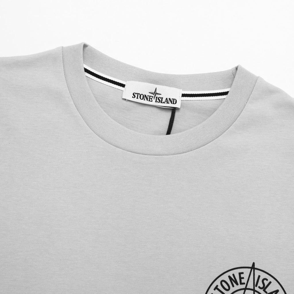 Stone Island Left Chest Circular Compass Badge Print Crew Neck T-Shirt