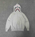 BAPE Solid Shark Full-Zip Hoodie - Gray / Black