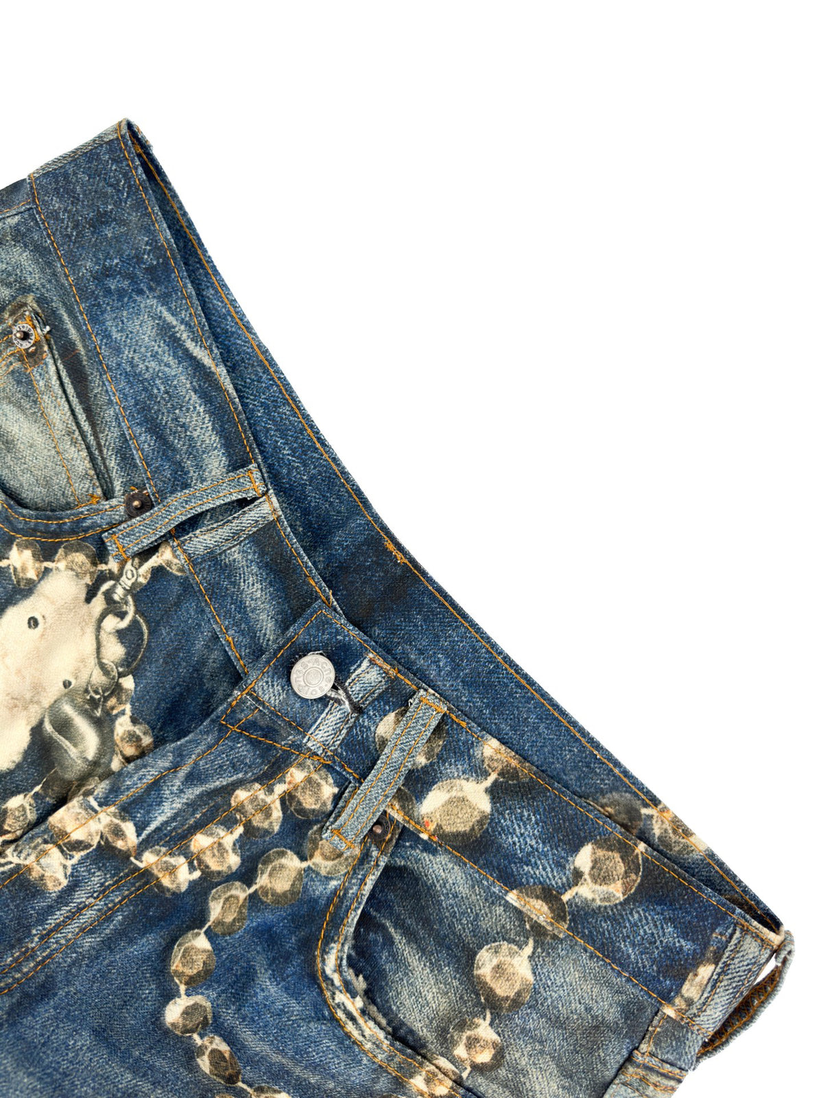 Acne Studios Ornate Graphic‑Print Wide‑Leg Denim Jeans