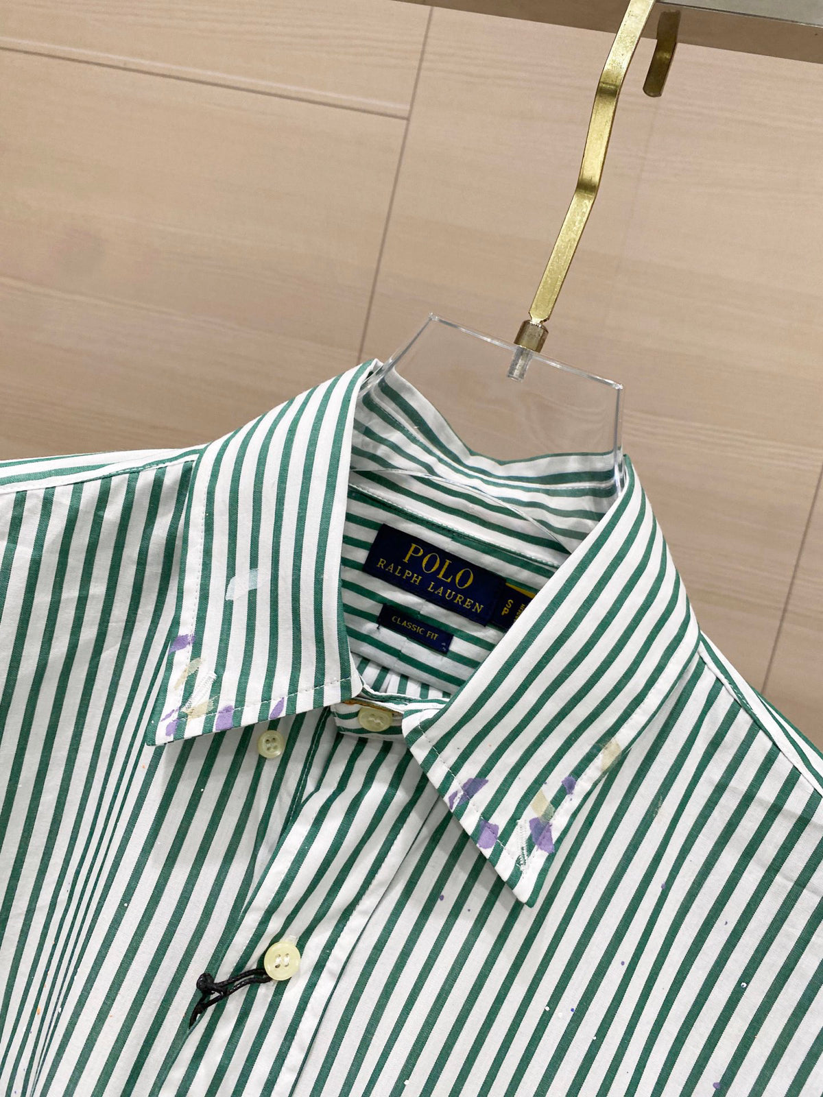 Ralph Lauren Men's Paint‑Splatter Stripe Long‑Sleeve Shirt