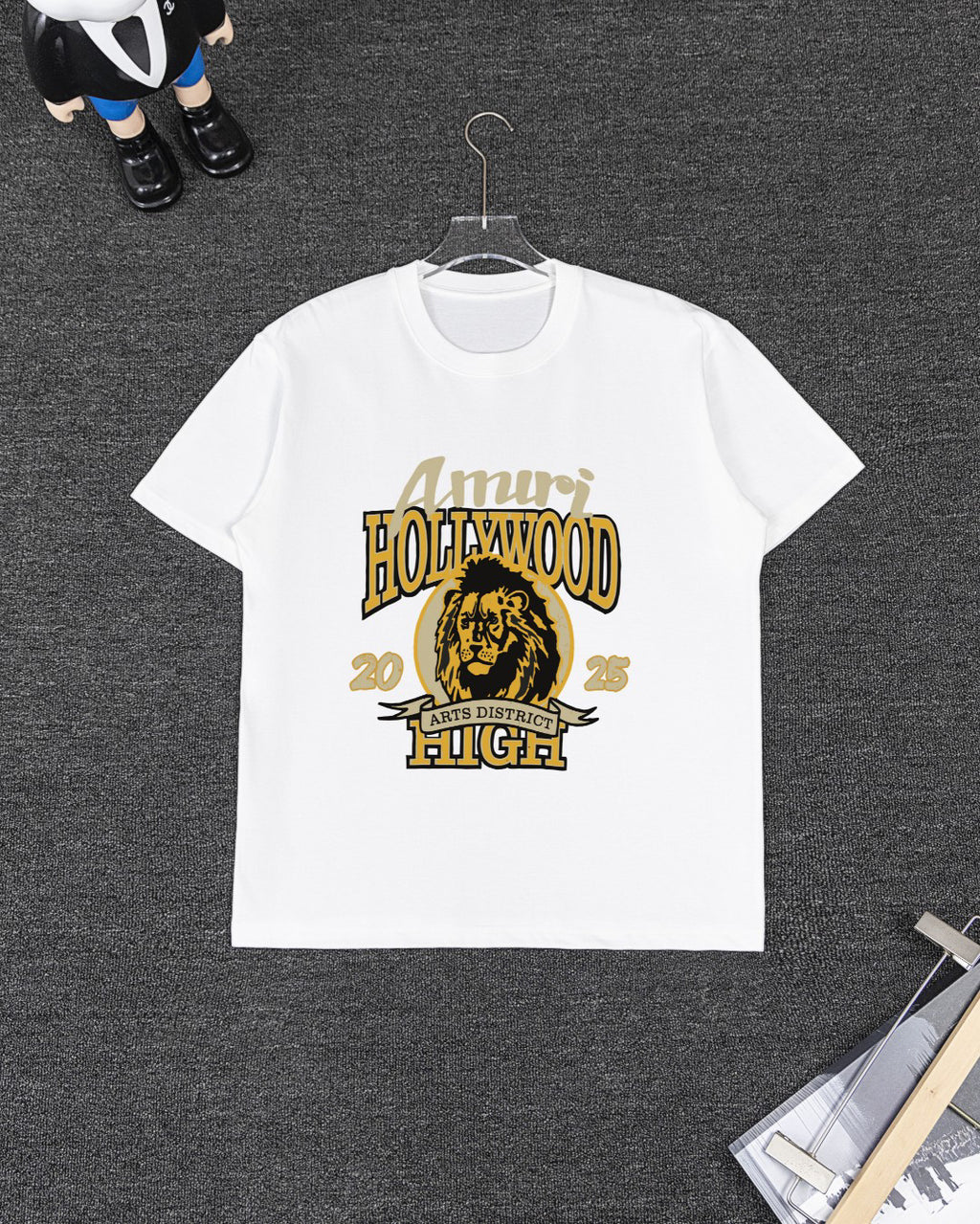 Amiri Hollywood Lion Graphic Short‑Sleeve T‑Shirt & Drawstring Shorts Two‑Piece Set