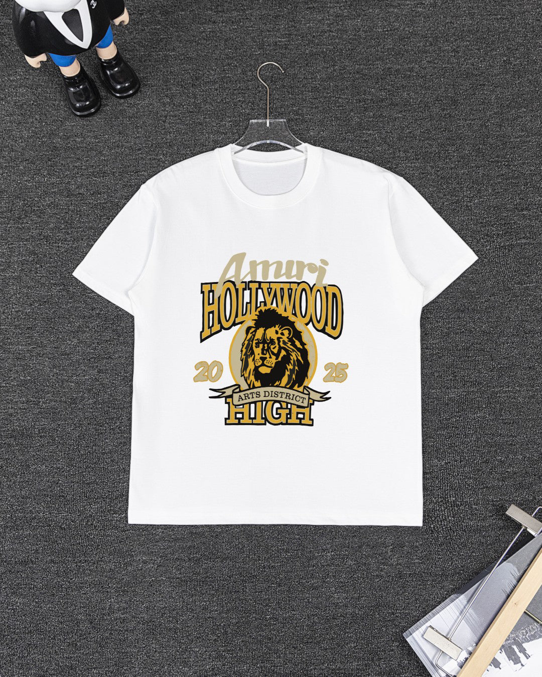 Amiri Hollywood Lion Graphic Short‑Sleeve T‑Shirt & Drawstring Shorts Two‑Piece Set