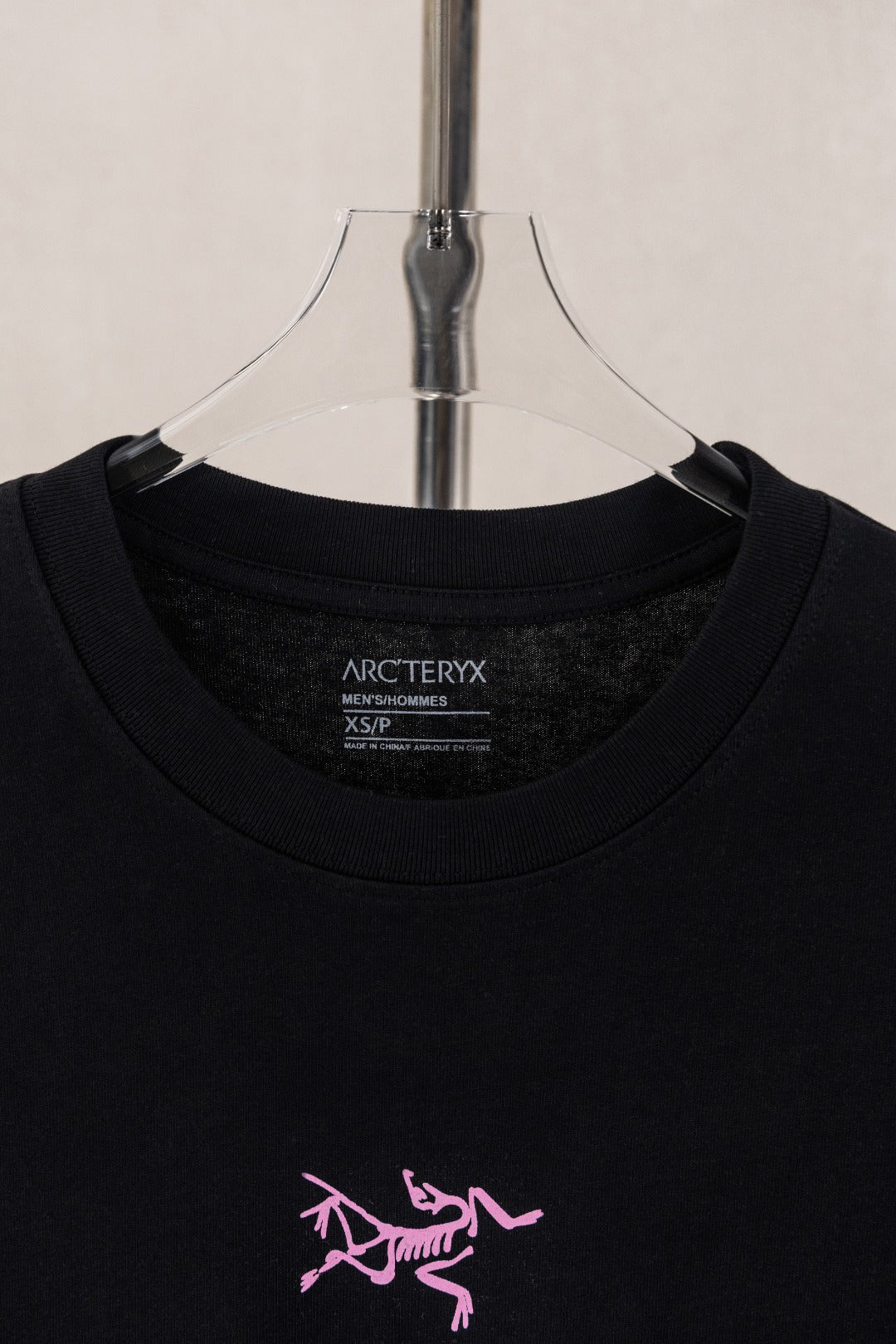 Arc'teryx Men Crew Neck T‑Shirt Back Skeleton Bird Grid Print White Street Casual Tee