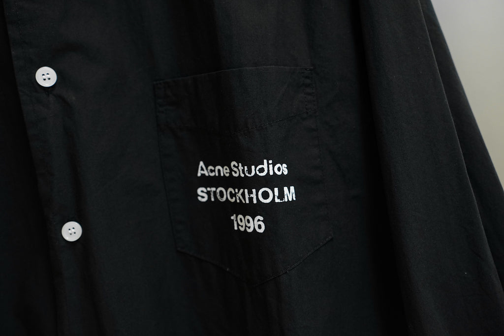 Acne Studios Stockholm 1996 Pocket‑Print Long‑Sleeve Button‑Down Shirt