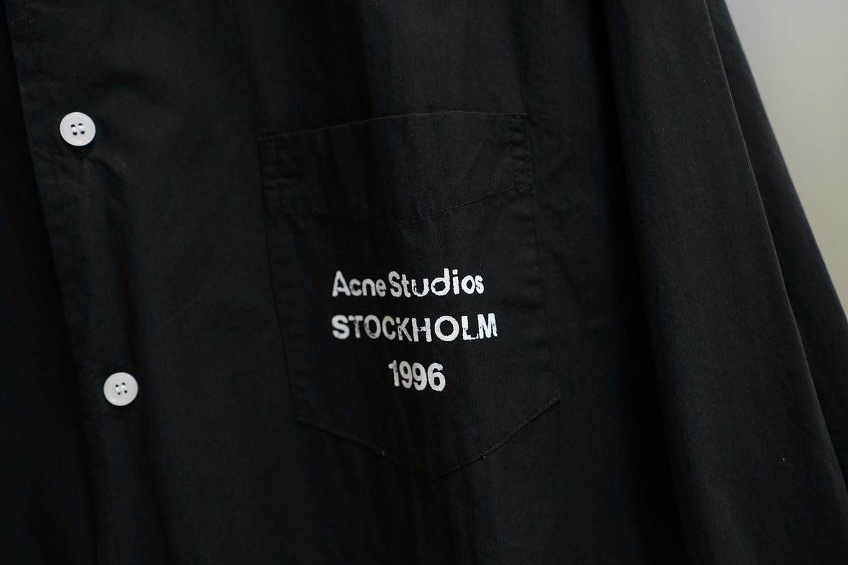 Acne Studios Stockholm 1996 Pocket‑Print Long‑Sleeve Button‑Down Shirt