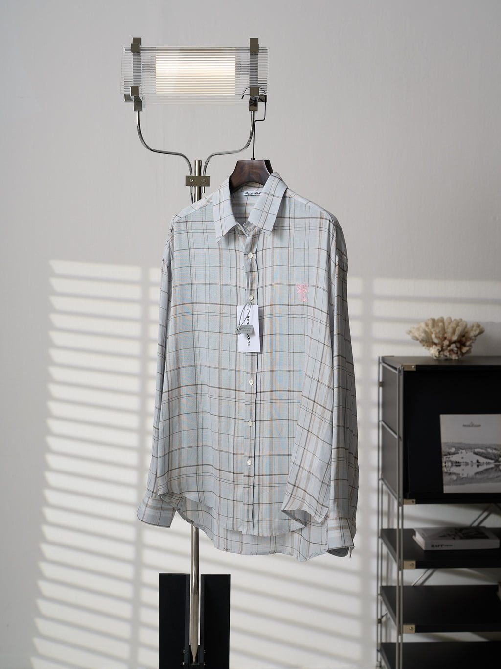 Acne Studios Plaid Oversized Long‑Sleeve Button‑Down Shirt