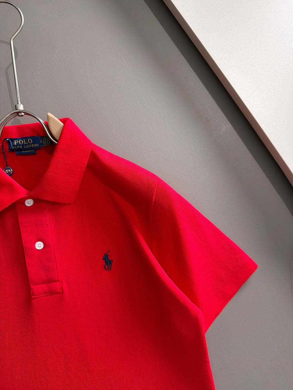 Kids Pique Knit Short‑Sleeve Polo Shirt Small Horse Embroidery Solid Red Casual Top