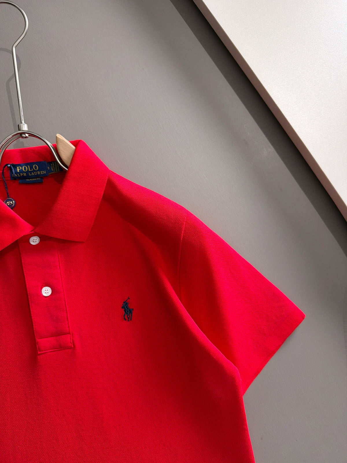 Kids Pique Knit Short‑Sleeve Polo Shirt Small Horse Embroidery Solid Red Casual Top
