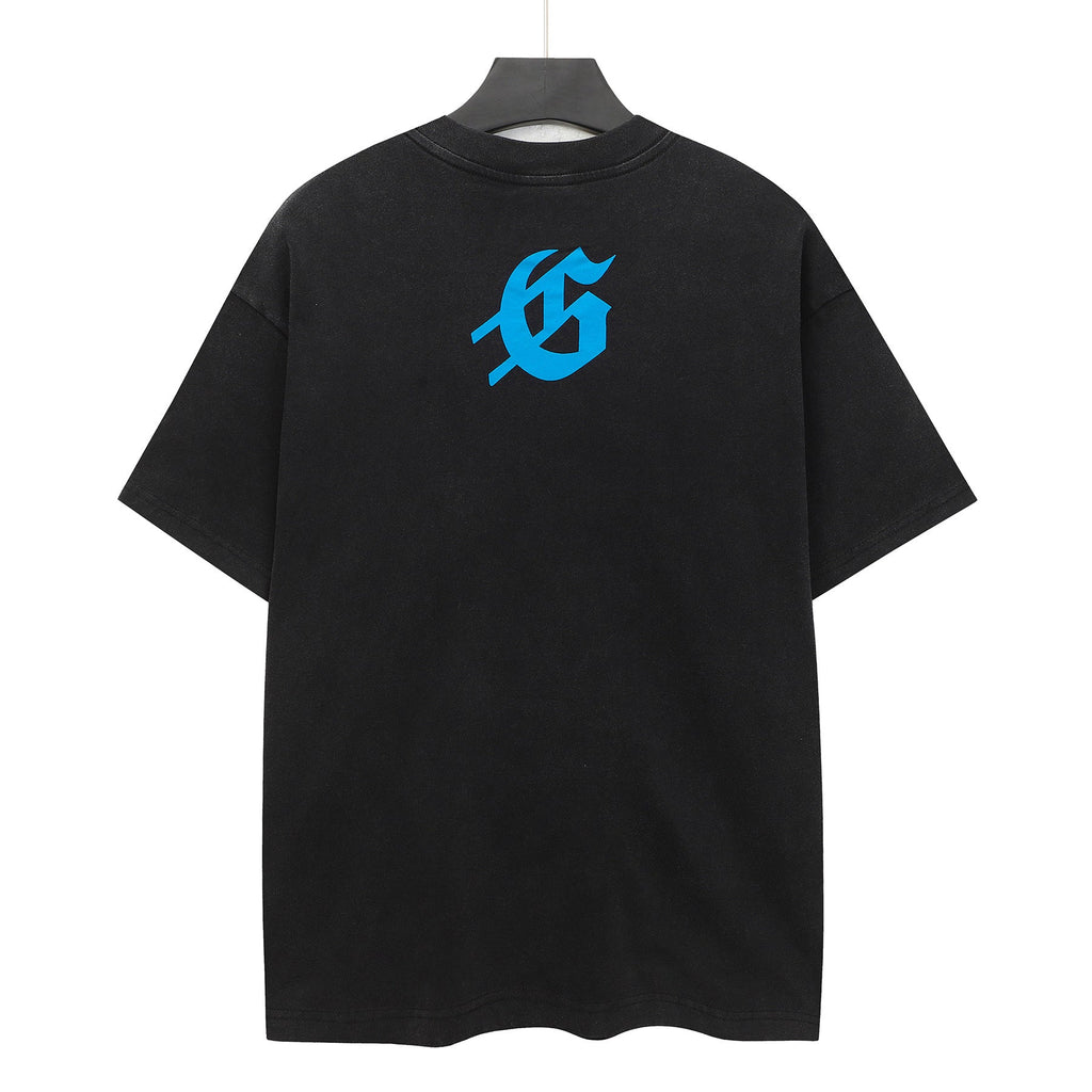 Godspeed Wild West Three Skeleton Cowboy Riders Short‑Sleeve Tee (Washed Black)