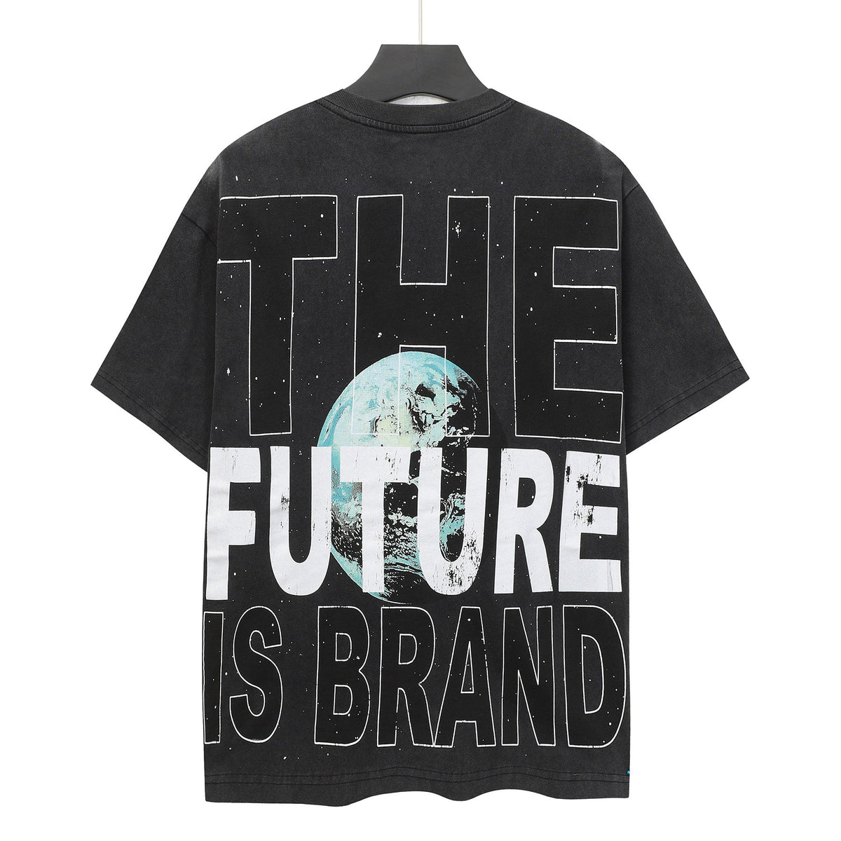 Godspeed Moon Landing Astronauts Vintage Wash Short‑Sleeve Tee (Washed Black)