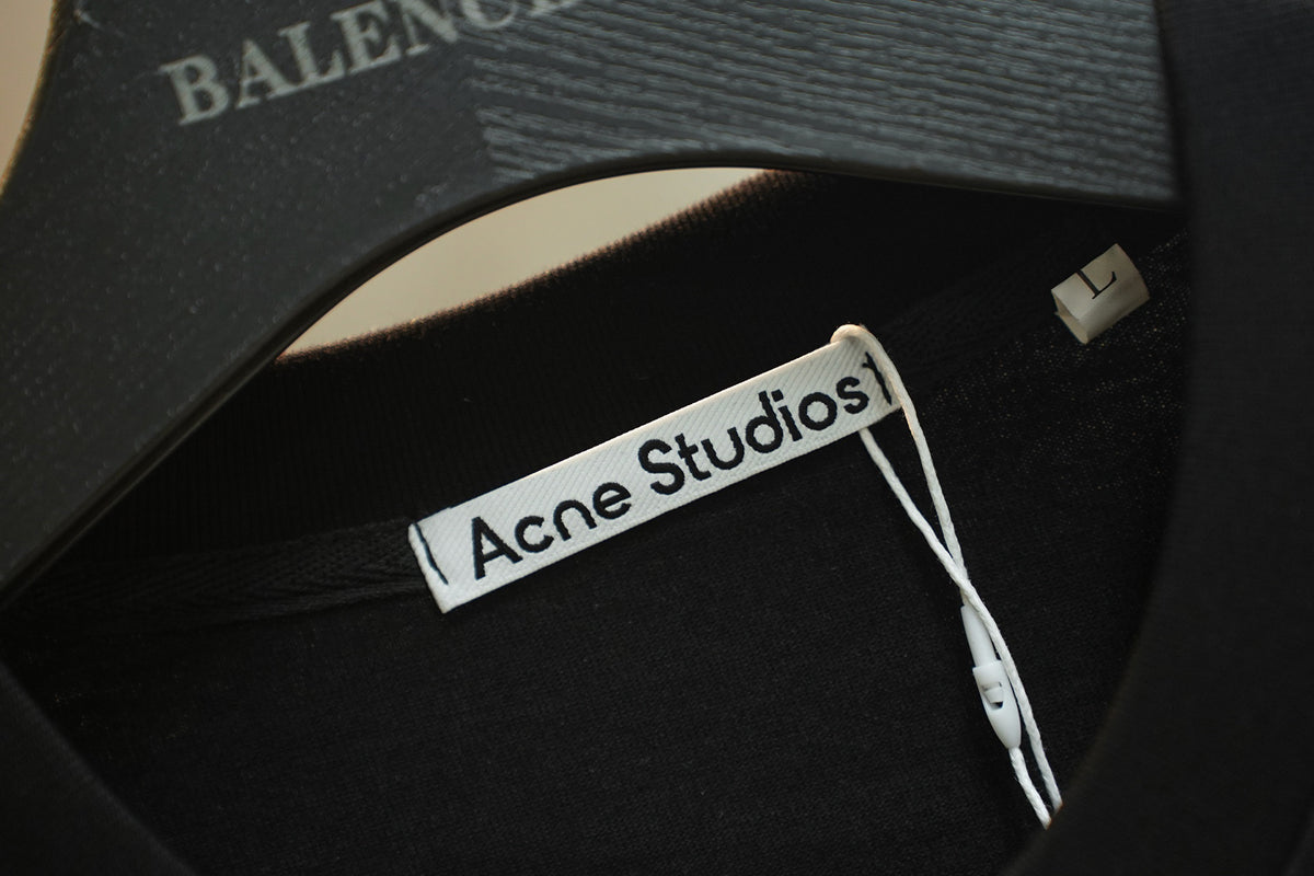 Acne Studios Cuff Logo Crew‑Neck Short‑Sleeve T‑Shirt