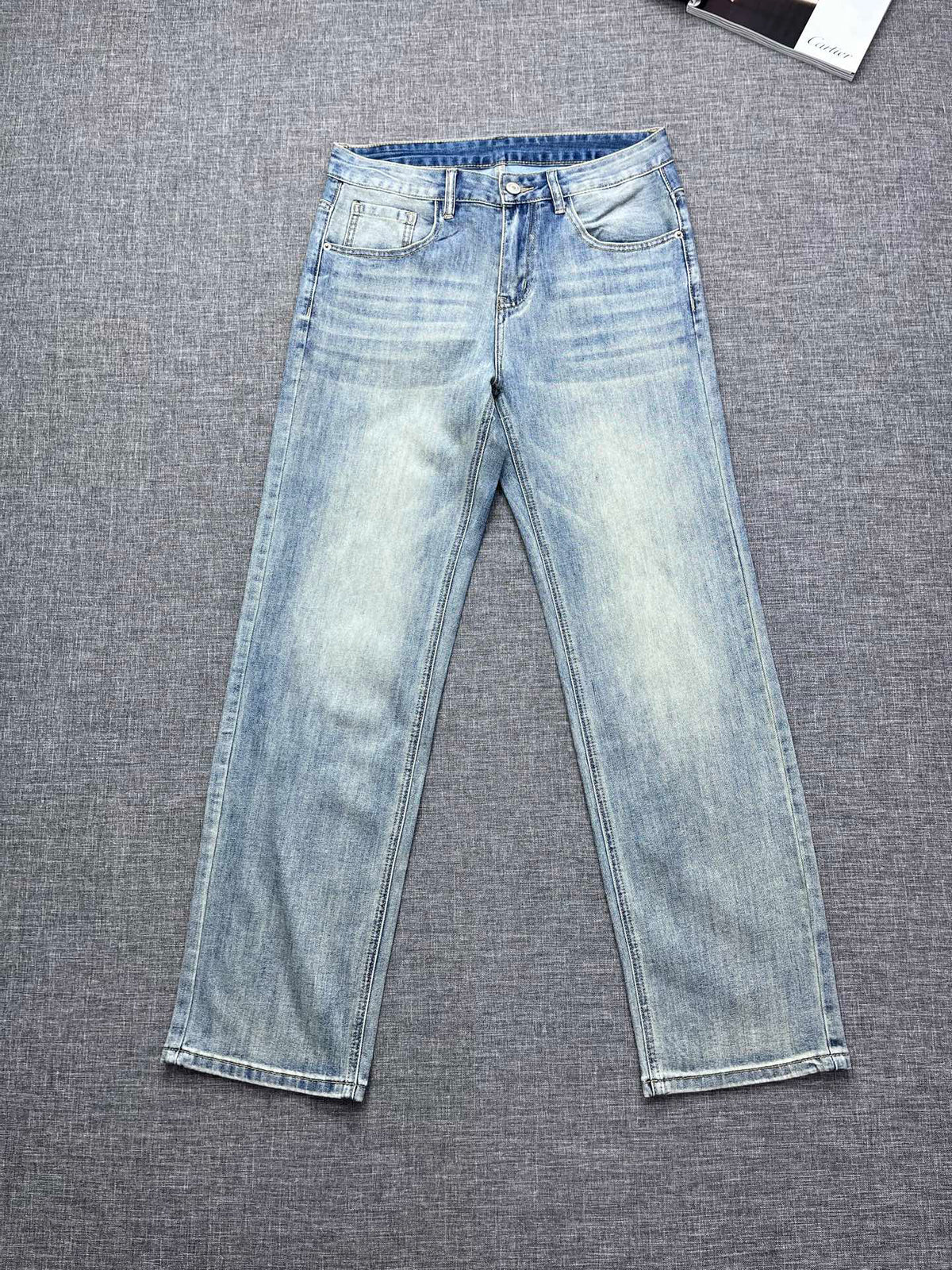 Ralph Lauren Men's Light Washed Wide‑Leg Denim Jeans