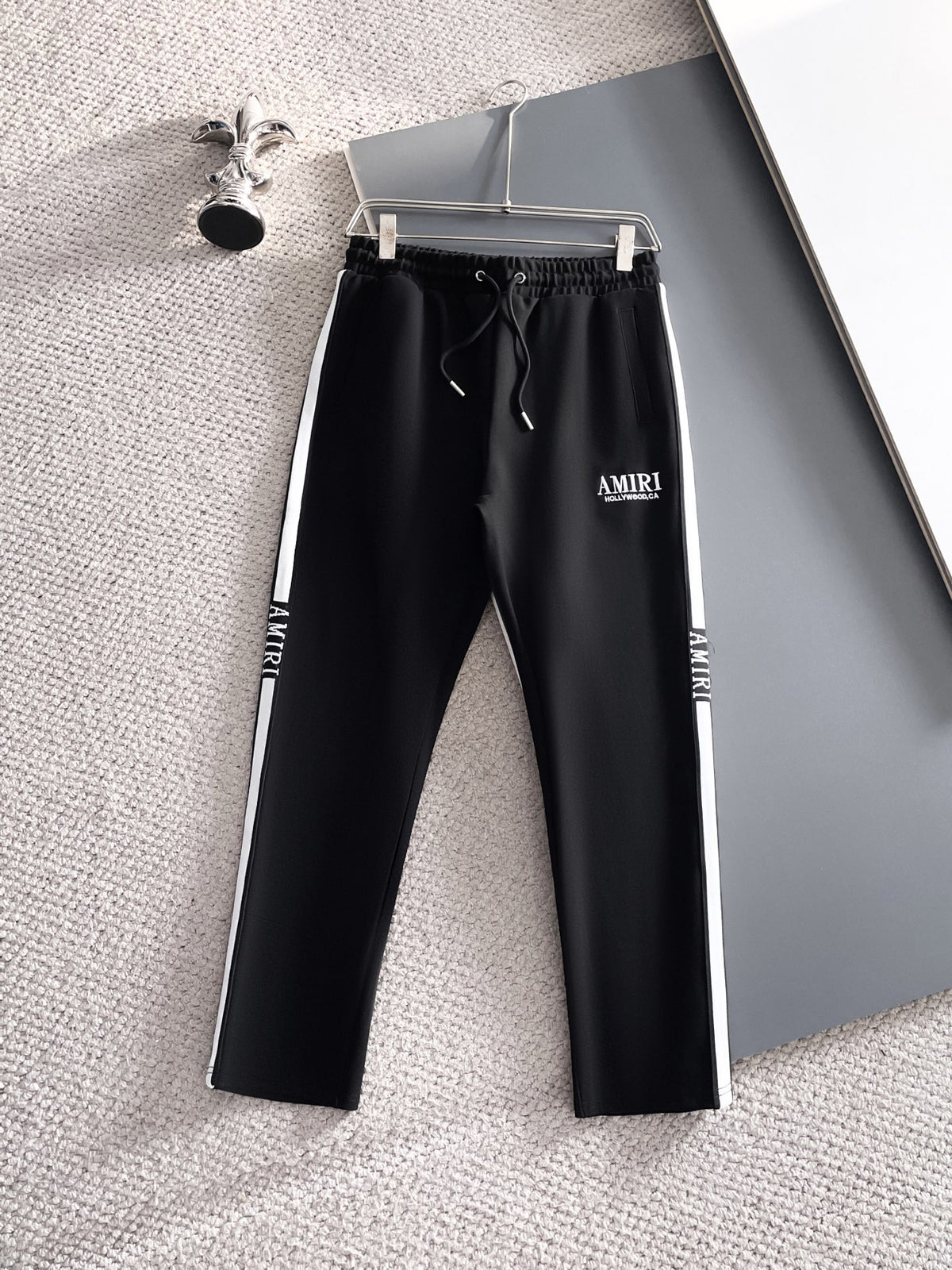 AMIRI Hollywood‑CA Embroidered Stripe Track Jacket & Straight‑Leg Track Pants Tracksuit Set