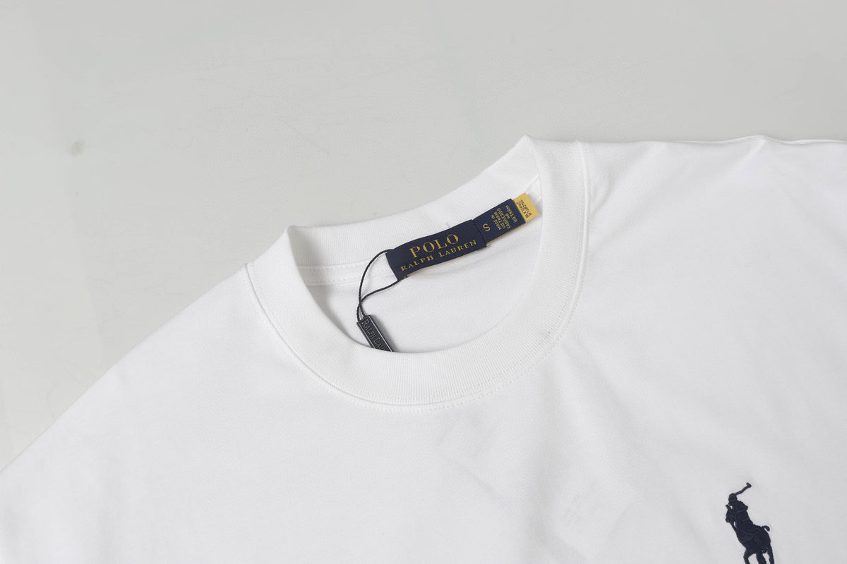 Ralph Lauren Men's White Crew‑Neck Short‑Sleeve Embroidered Pony T‑Shirt
