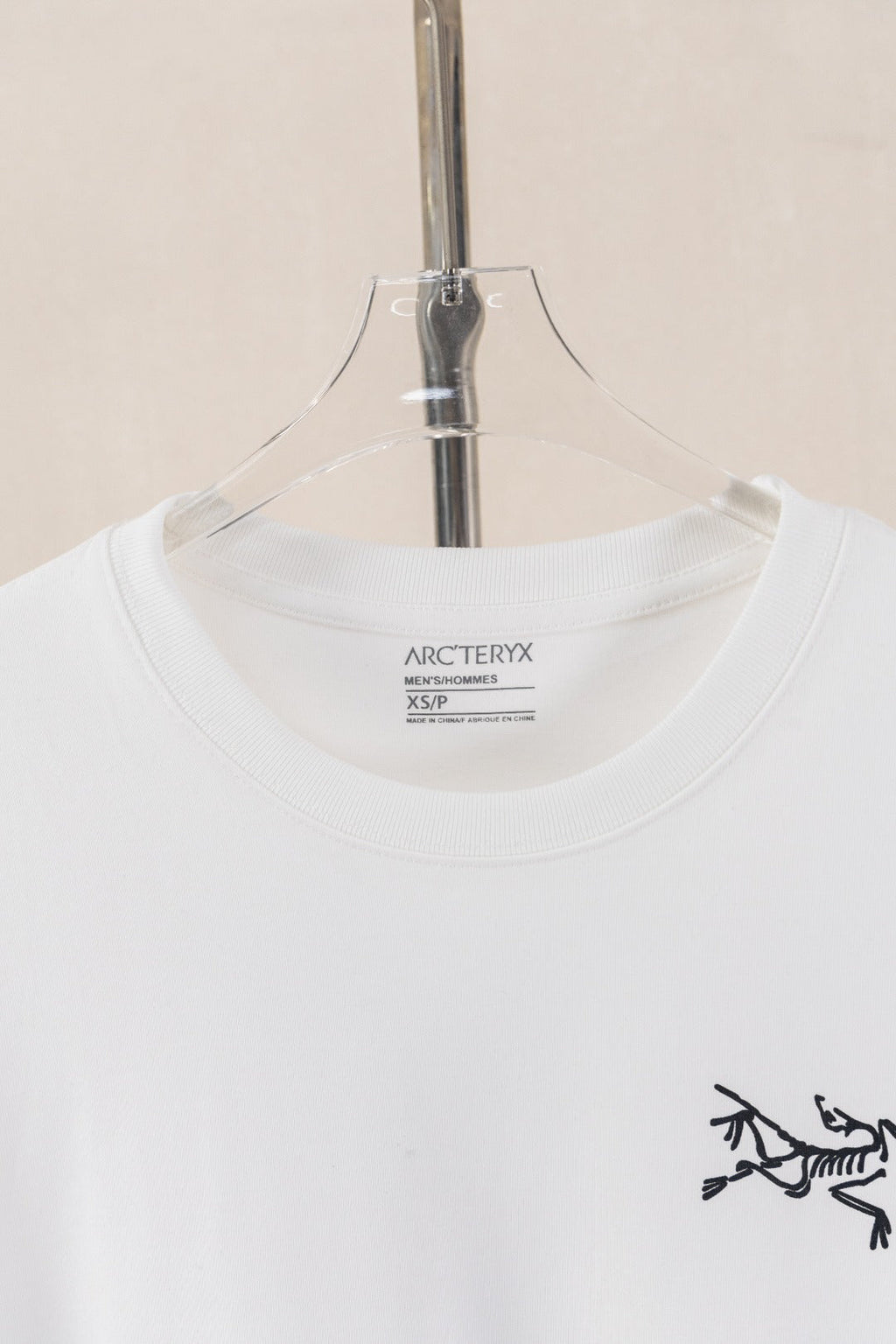 Arc'teryx White Short Sleeve Tee Back Large Skeleton Bird Grid Graphic Casual Top