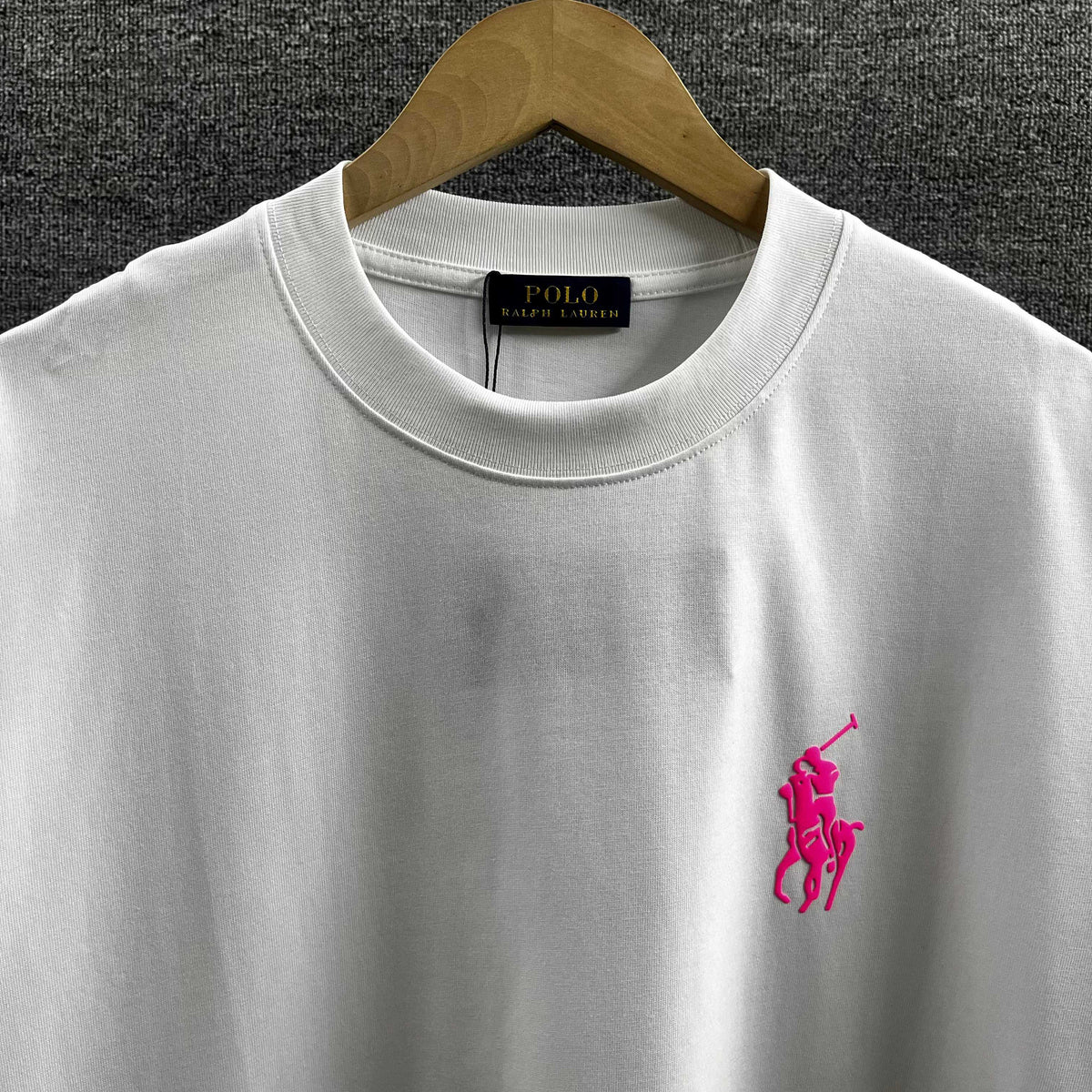 Polo Ralph Lauren Men’s Crew‑Neck Short‑Sleeve T‑Shirt With Pink Pony Embroidery