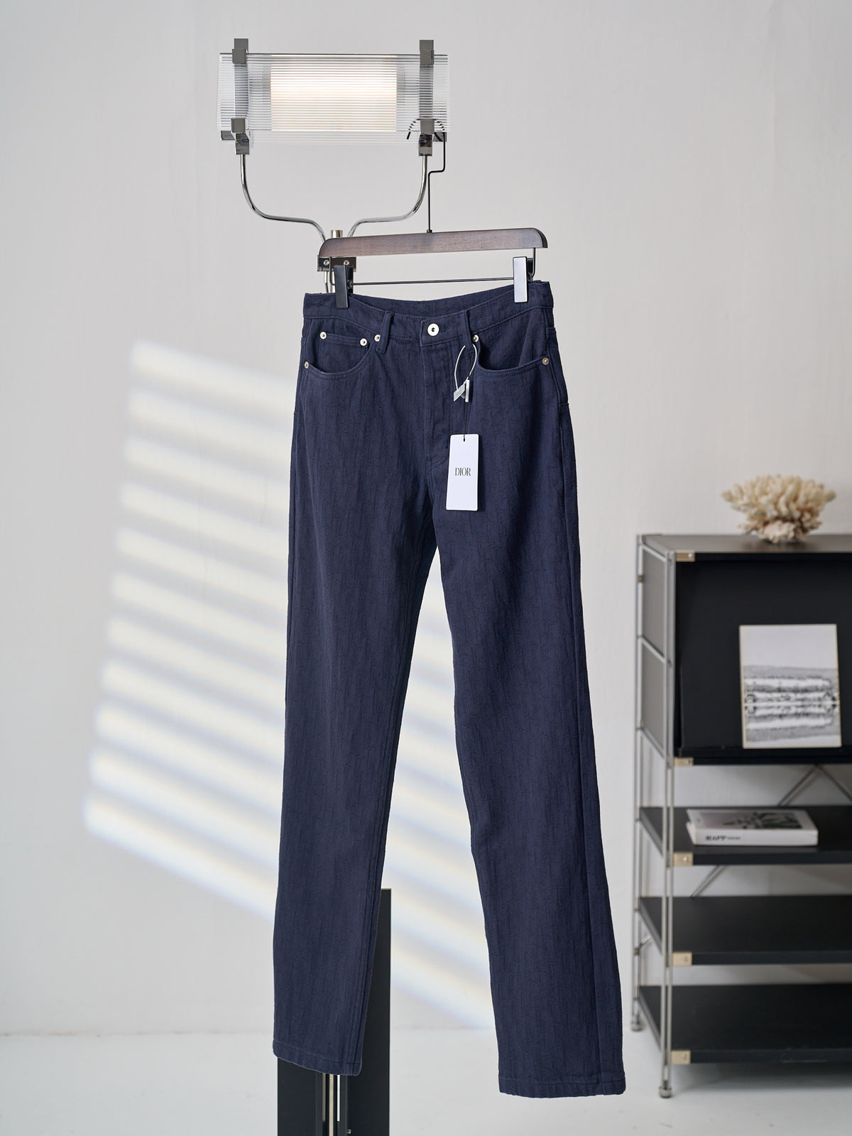 `Ralph Lauren Men's Navy Textured Straight‑Leg Casual Trousers`