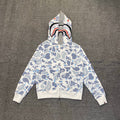 BAPE 21SS Space Camo Shark Full-Zip Double Hood Hoodie — Glow-in-the-Dark