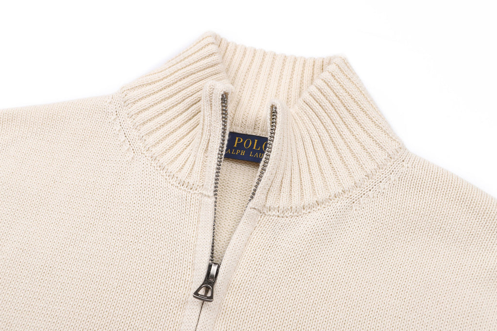 Polo Ralph Lauren Men’s Quarter‑Zip Knit Sweater, Ribbed Mock Neck Pullover