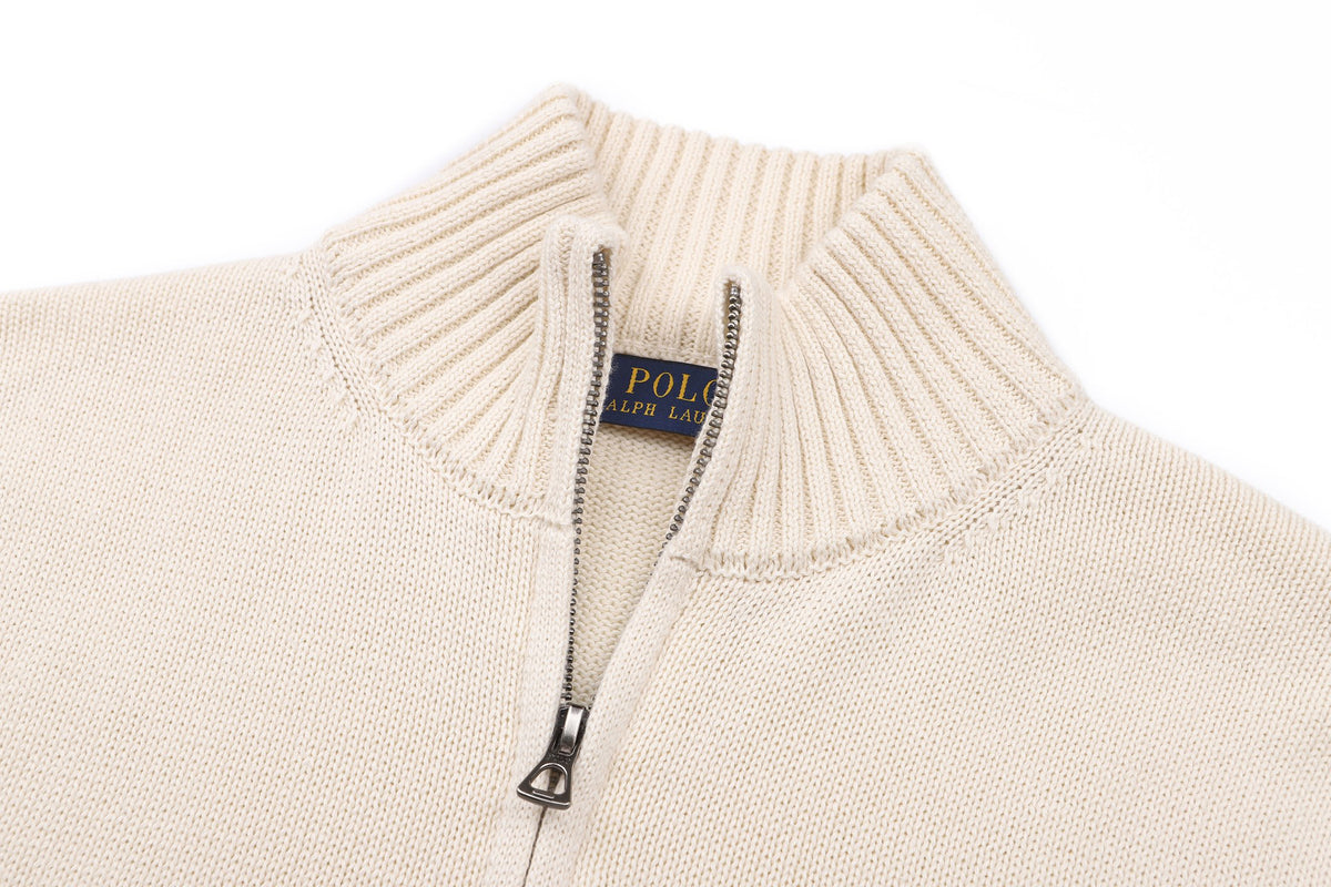 Polo Ralph Lauren Men’s Quarter‑Zip Knit Sweater, Ribbed Mock Neck Pullover