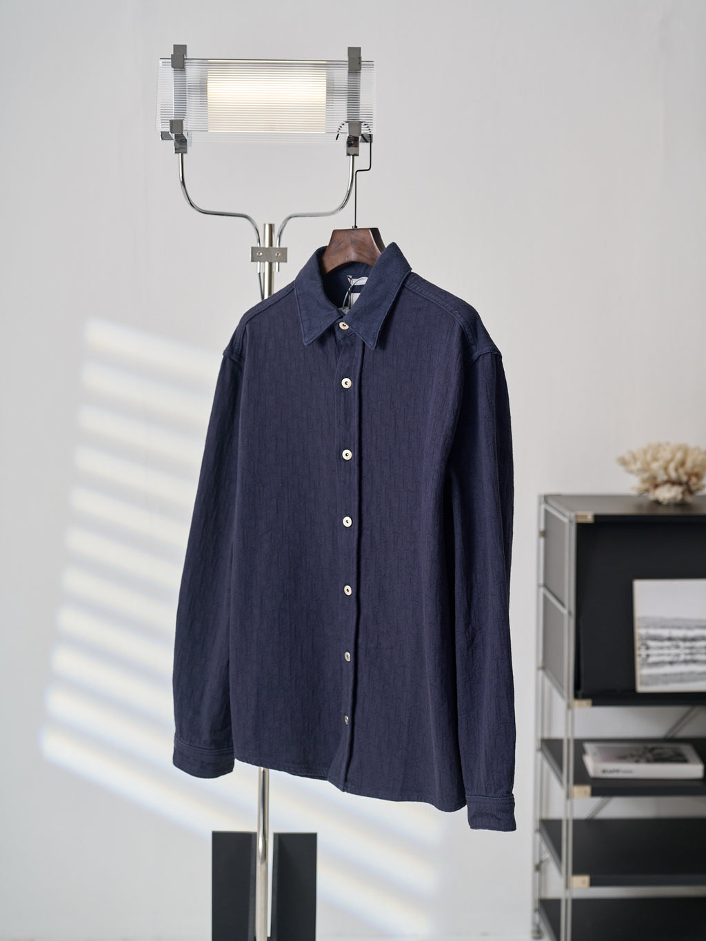 Polo Ralph Lauren Men's Navy Textured Long‑Sleeve Button‑Up Shirt