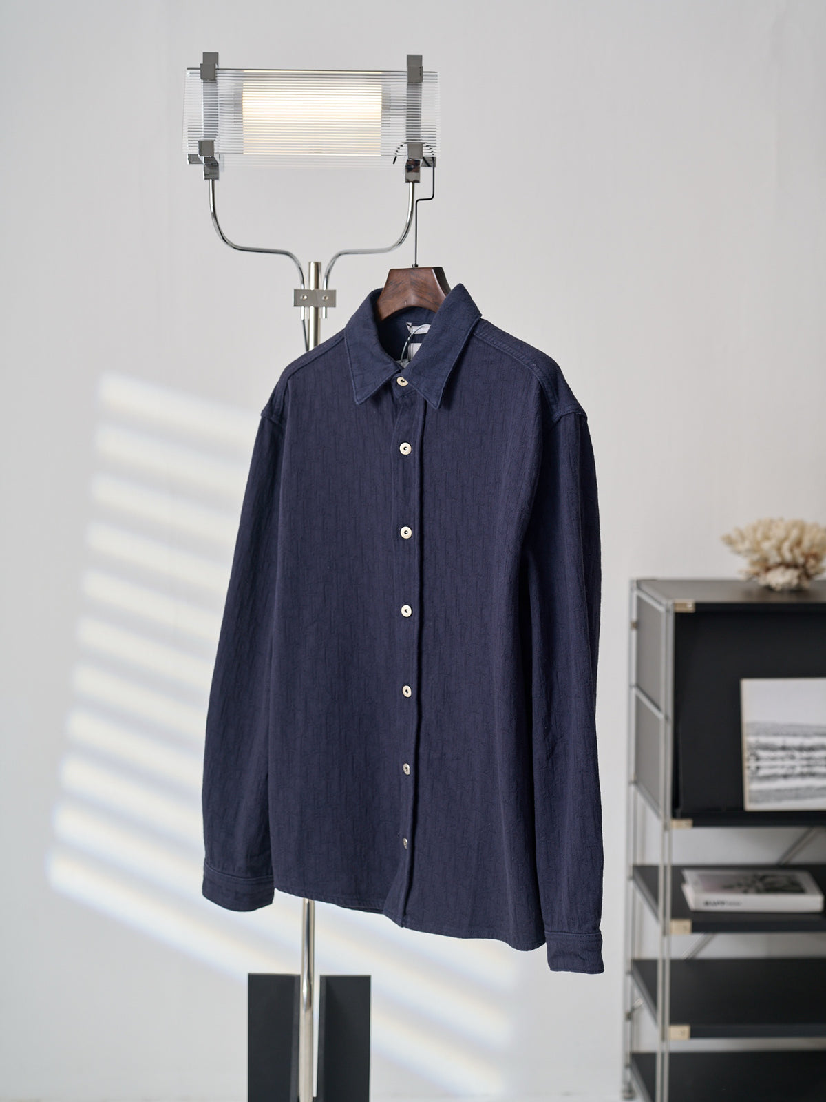 Polo Ralph Lauren Men's Navy Textured Long‑Sleeve Button‑Up Shirt