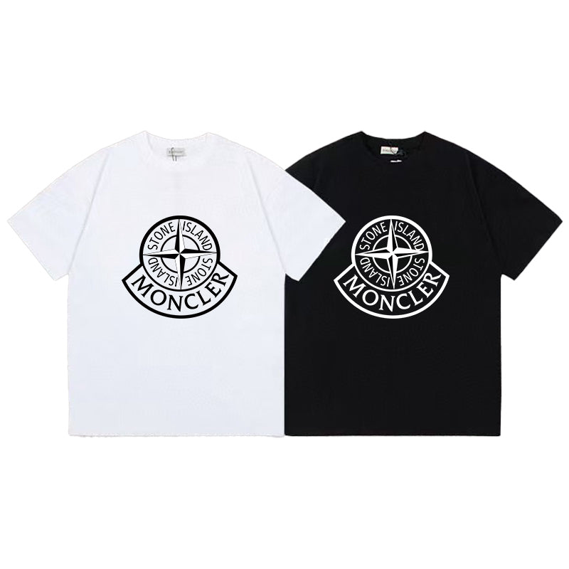 Moncler x Stone Island Collab Logo Graphic Tee Black
