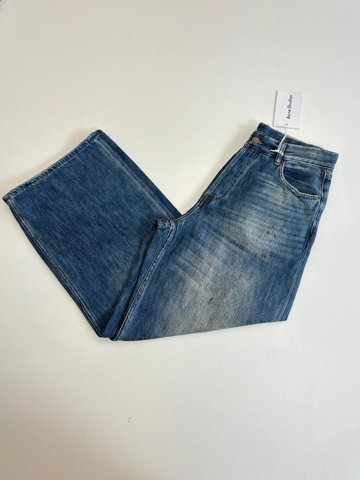 Acne Studios Paint‑Splatter Vintage Wide‑Leg Jeans