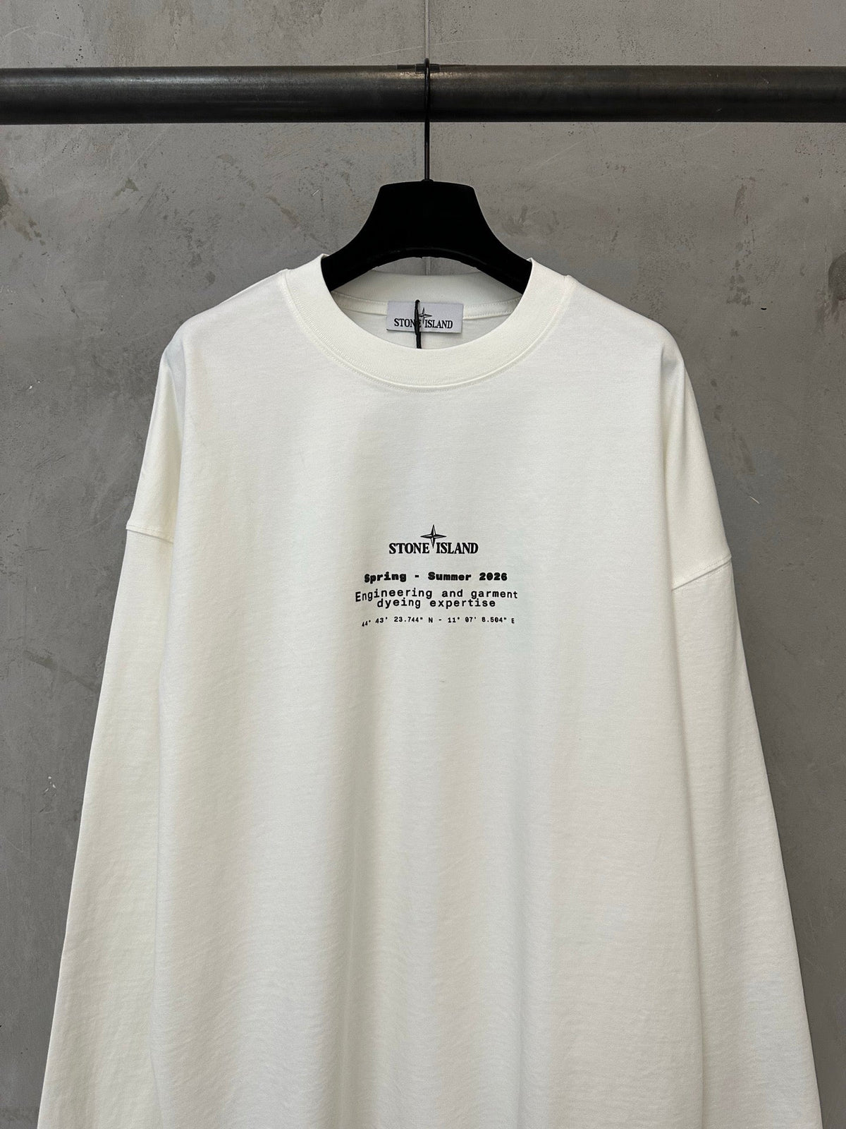 Stone Island Spring Summer 2026 Archive Text Print Long Sleeve Tee - 2 Colors