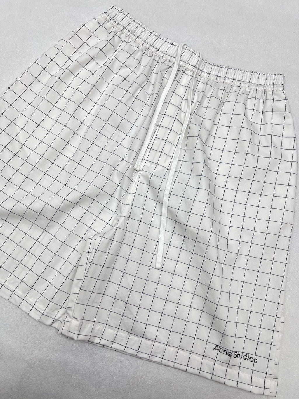 Acne Studios Grid‑Pattern Drawstring Casual Shorts
