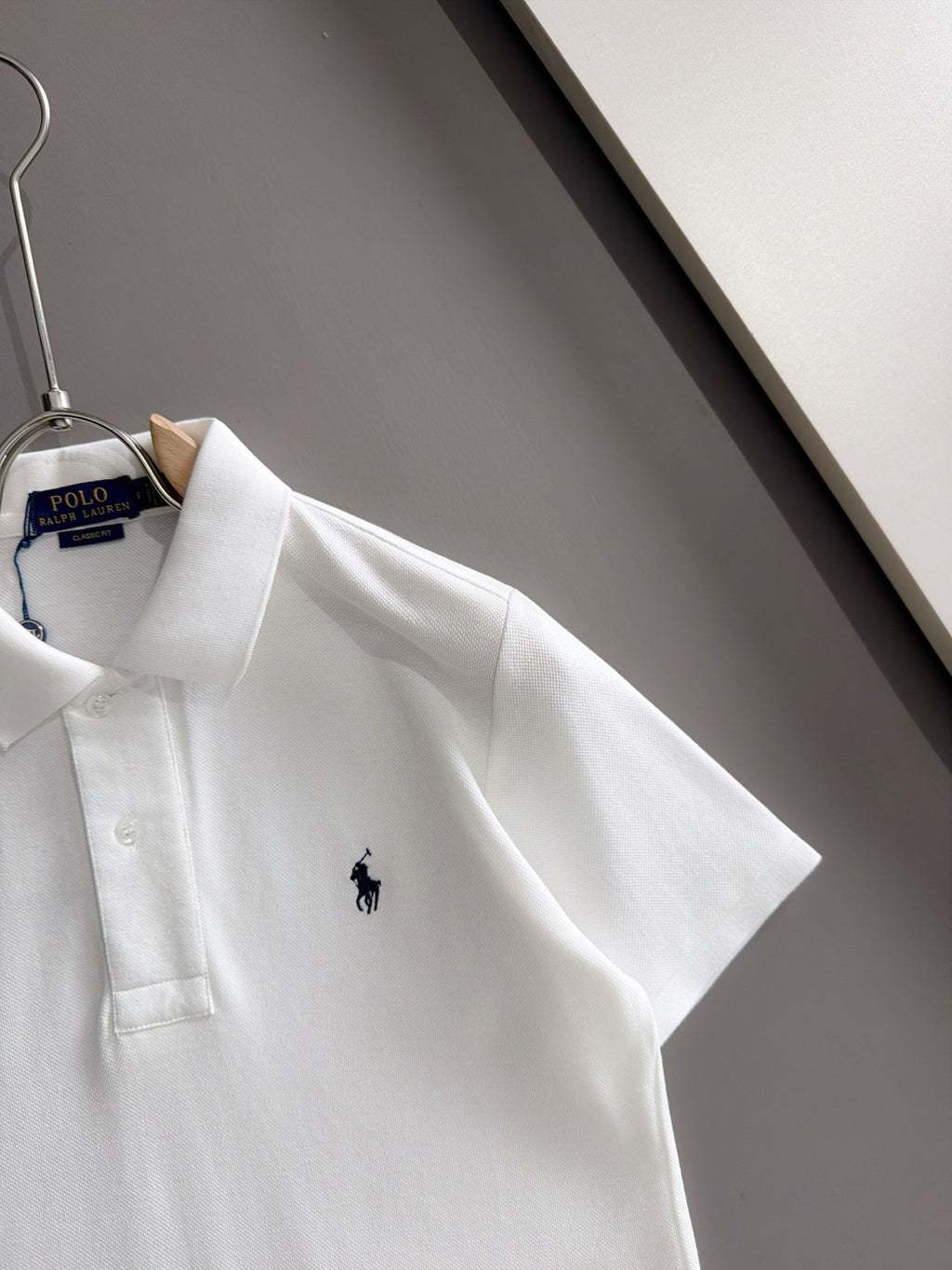 Kids Pique Knit Short‑Sleeve Polo Shirt Small Horse Embroidery Solid White Casual Top