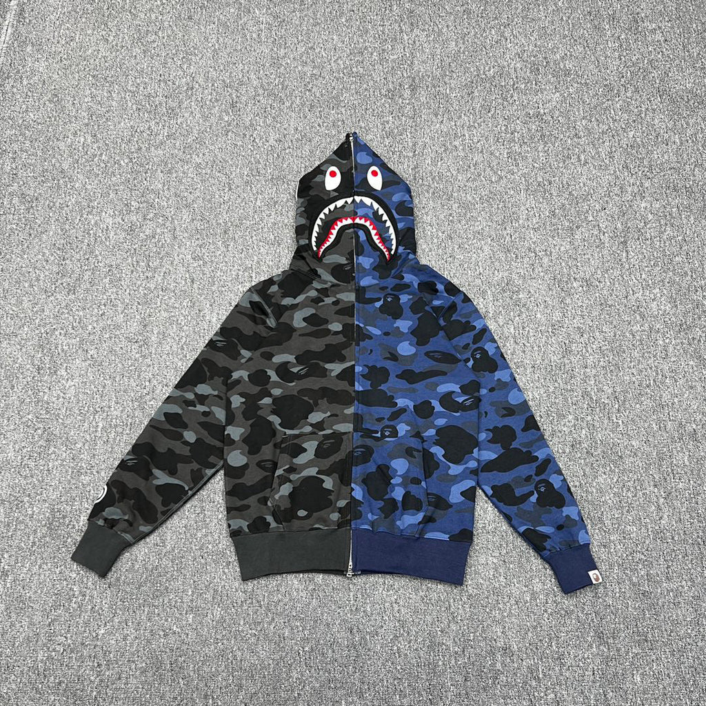 BAPE City Camo Half Shark Full-Zip Hoodie - Dual Camo Split