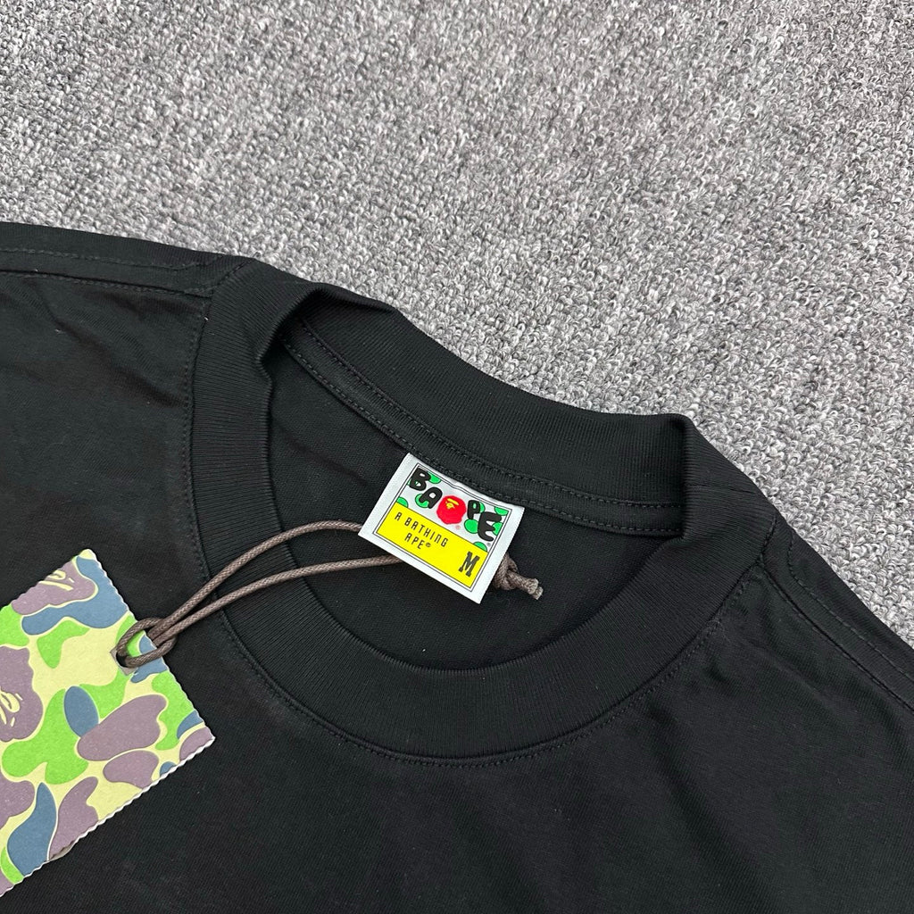 BAPE SS26 WGM Shark Glitter Print T-Shirt — Black