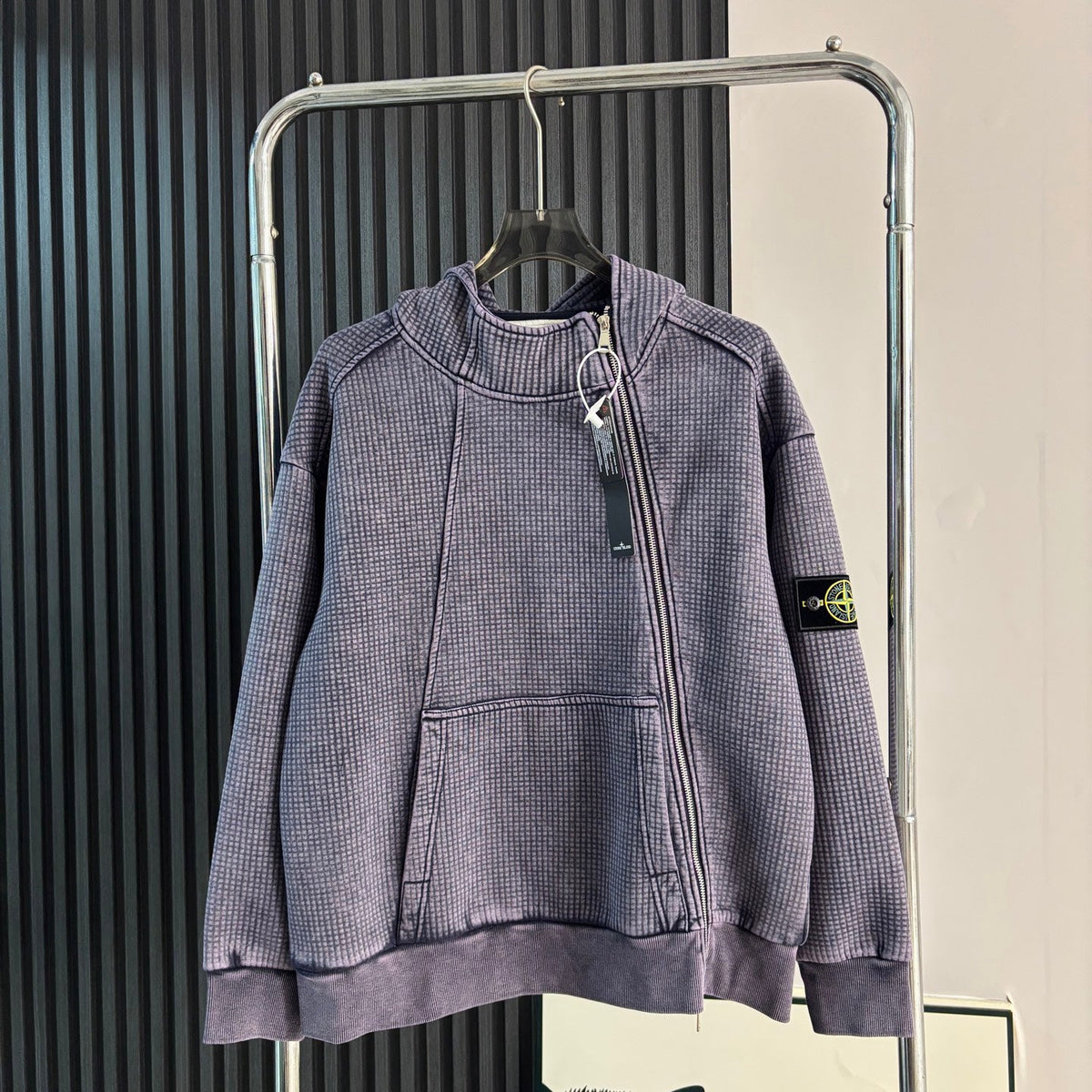 Stone Island Full-Zip Hoodie with Compass Badge