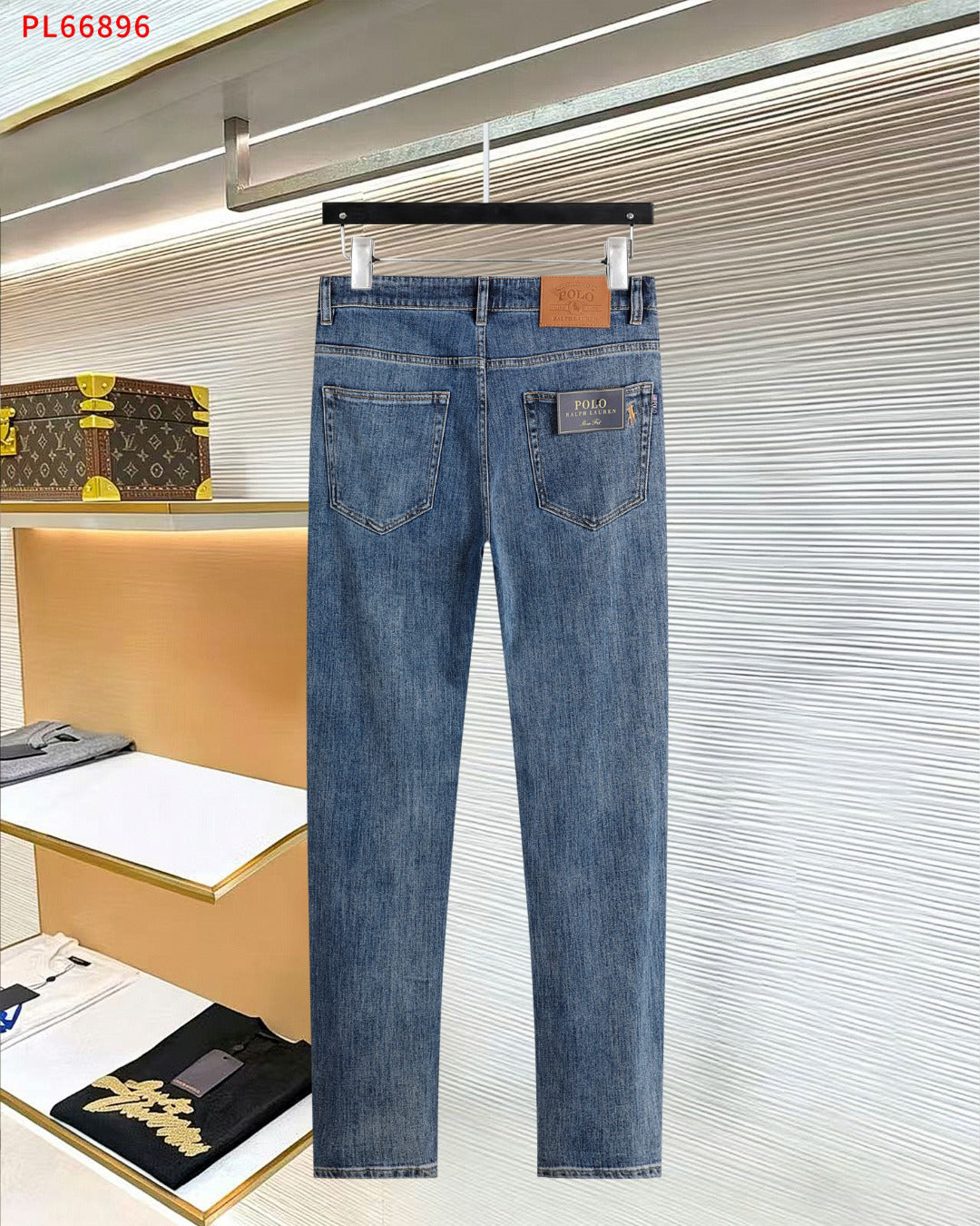 Men's Classic Straight‑Leg Denim Jeans Vintage Washed Casual Blue Pants