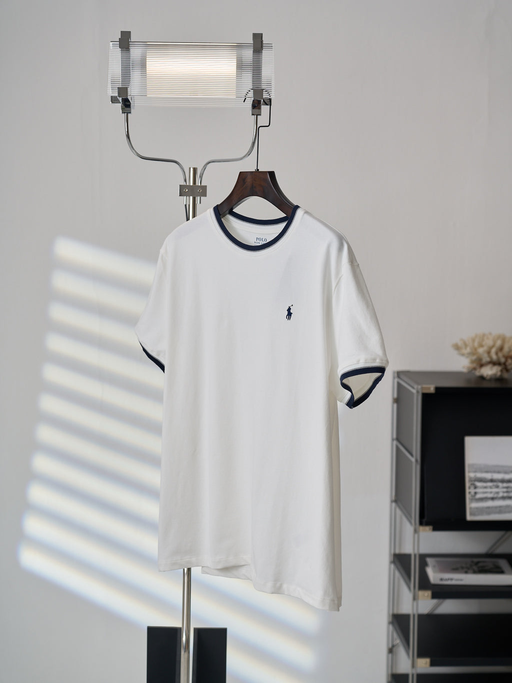 Ralph Lauren Men's Contrast‑Trim Crew‑Neck Short‑Sleeve T‑Shirt, Navy Pony Embroidery