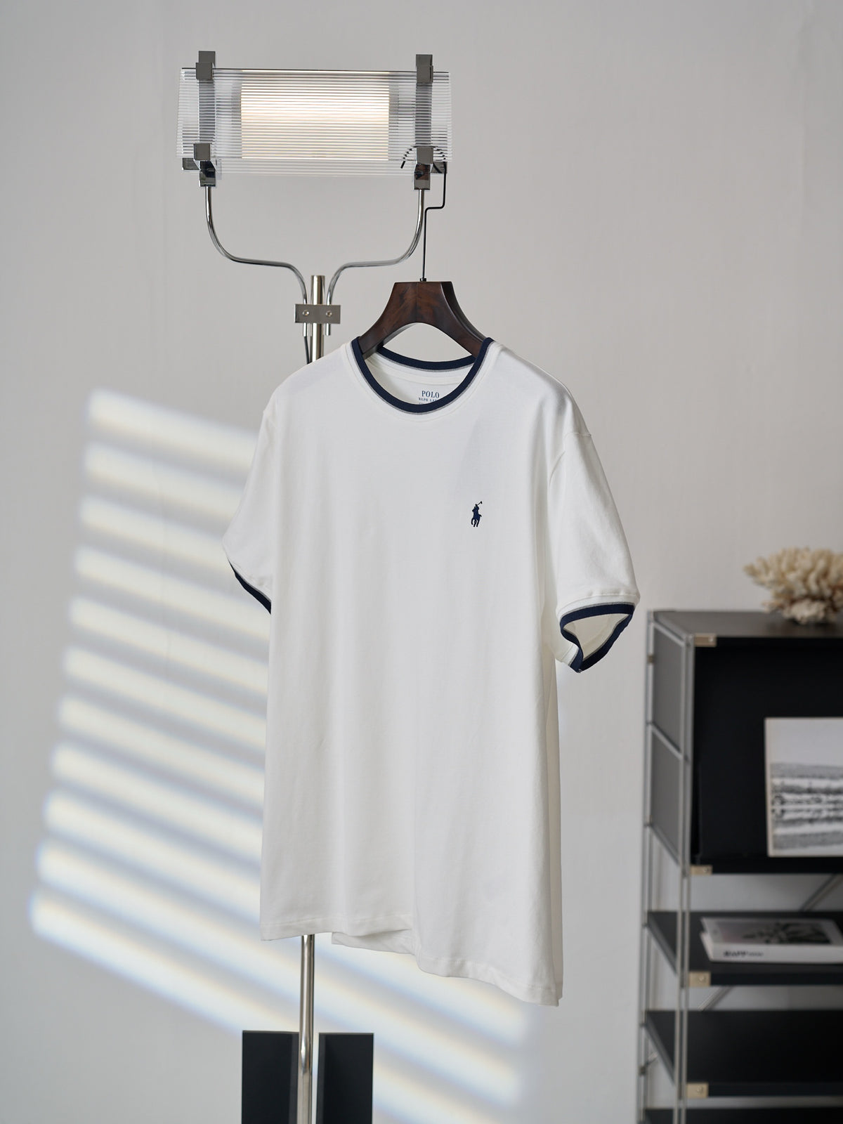 Ralph Lauren Men's Contrast‑Trim Crew‑Neck Short‑Sleeve T‑Shirt, Navy Pony Embroidery