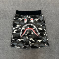 BAPE City Camo Ape Head Scatter Glow-in-the-Dark Shark Shorts - Gray / White