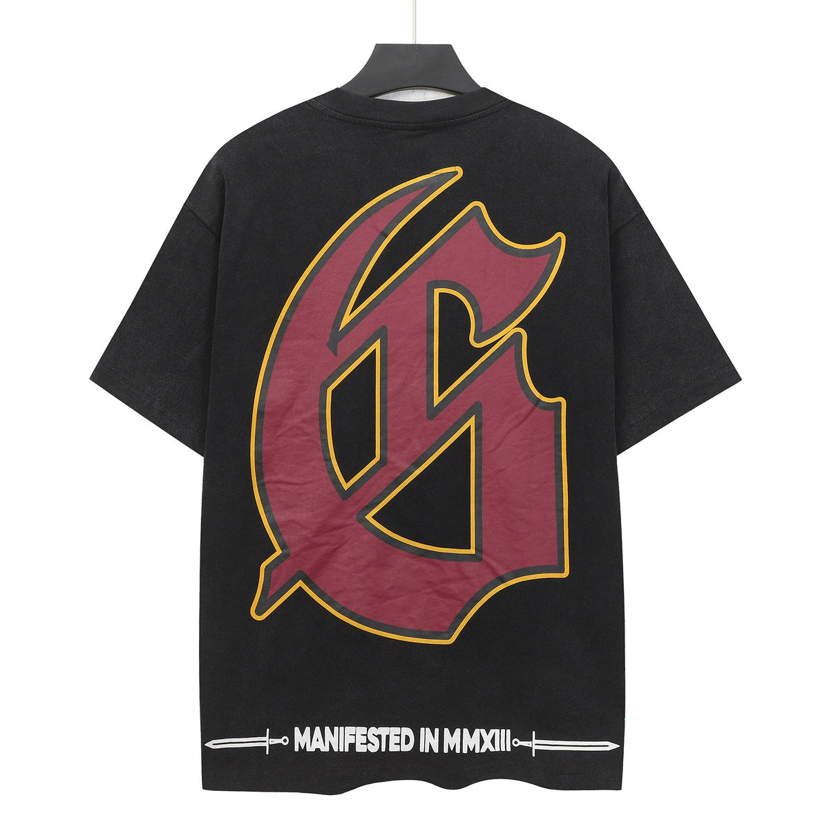 Godspeed Football Skeleton Vintage Short‑Sleeve Tee (Washed Black)
