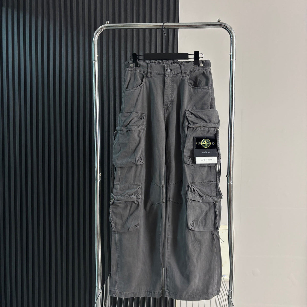 Stone Island Multi-Pocket Straight Cargo Parachute Pants with Compass Badge - 3 Colors