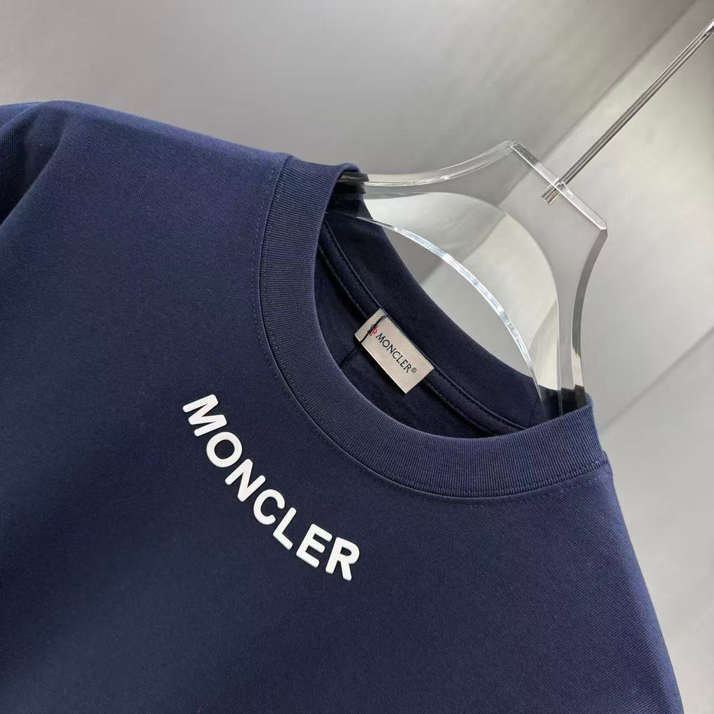 Moncler Lettering Logo T-Shirt Navy