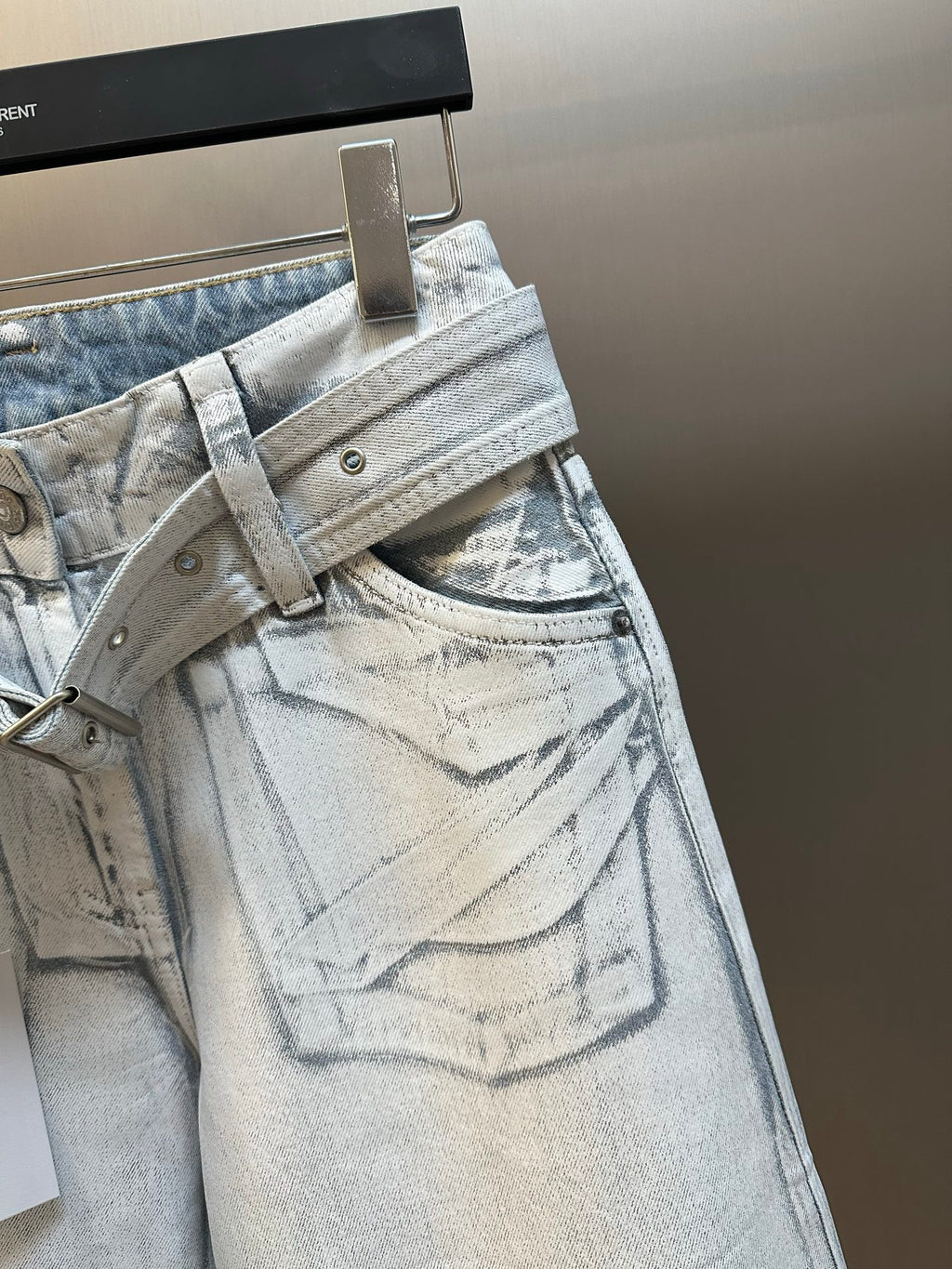 Acne Studios Belt‑Detail Wide‑Leg Denim Jeans
