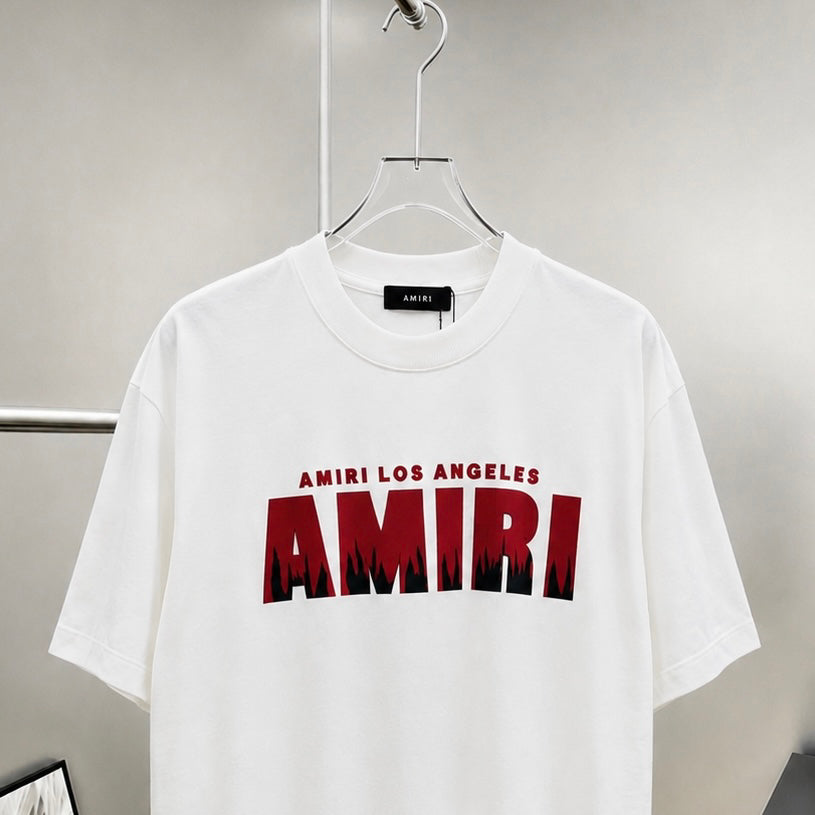 AMIRI Los Angeles Flame Logo Graphic Short‑Sleeve Tee