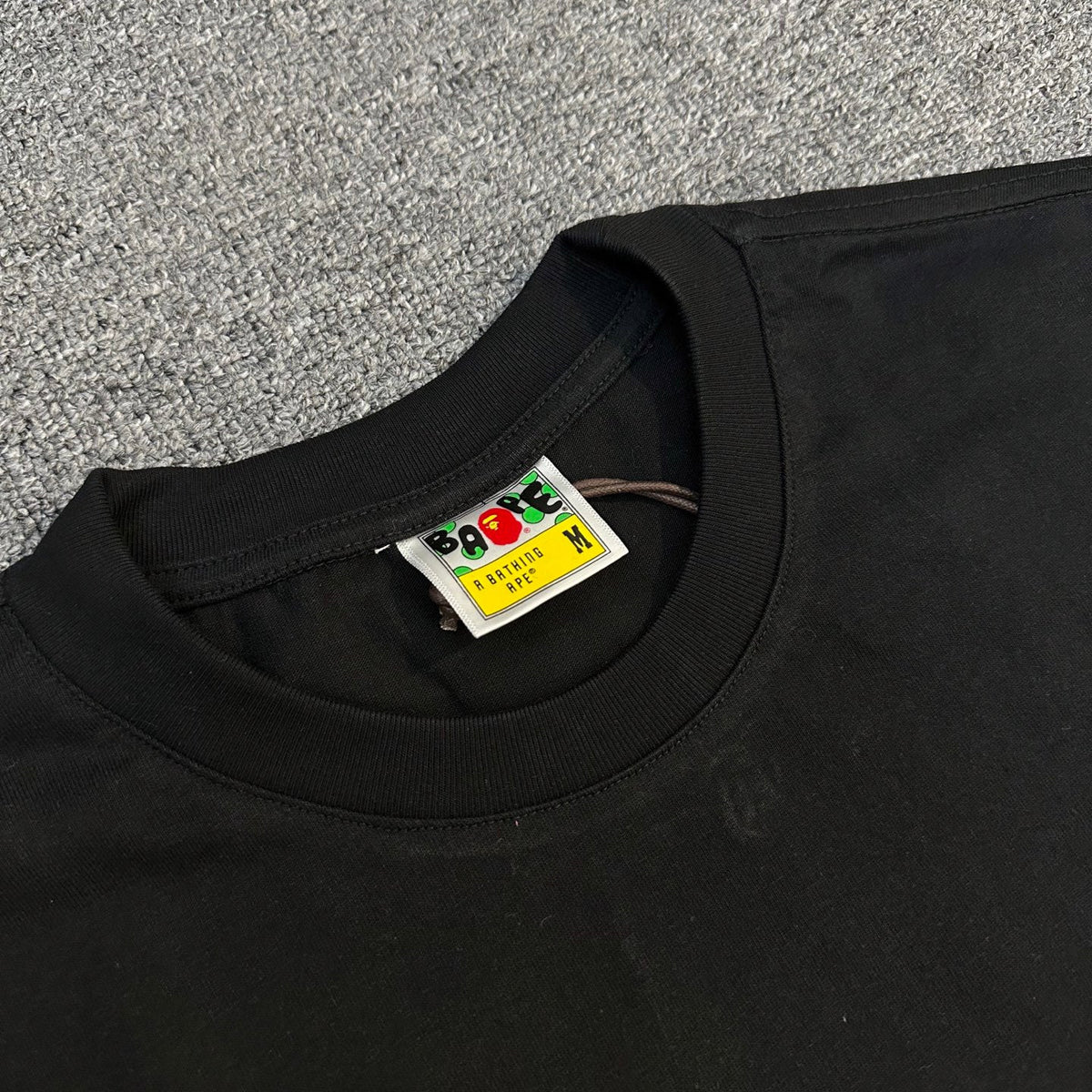 BAPE SS25 "A. Bathing Ape" Script Logo Left Chest Embroidered Oversized Heavyweight Unisex T-Shirt