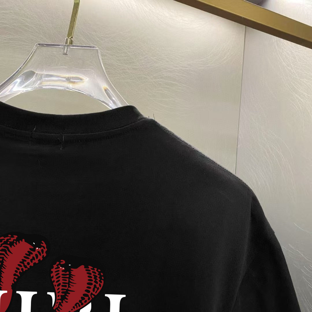 Amiri Decorative Script Chest Graphic Crew‑Neck Short‑Sleeve T‑Shirt