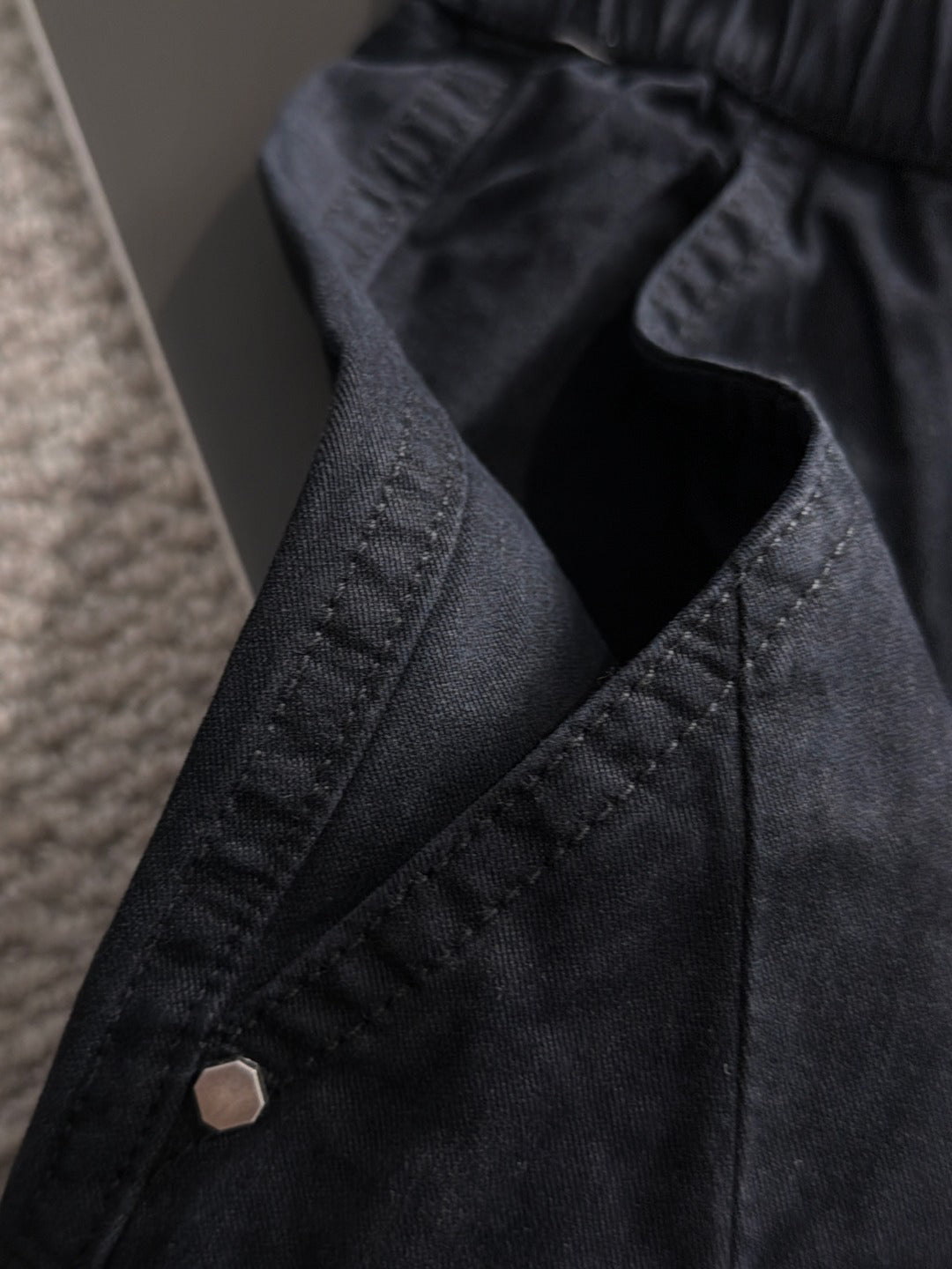 Men's Elastic Drawstring Wide‑Leg Casual Pants, Rider Embroidery Stitched Panel Trousers