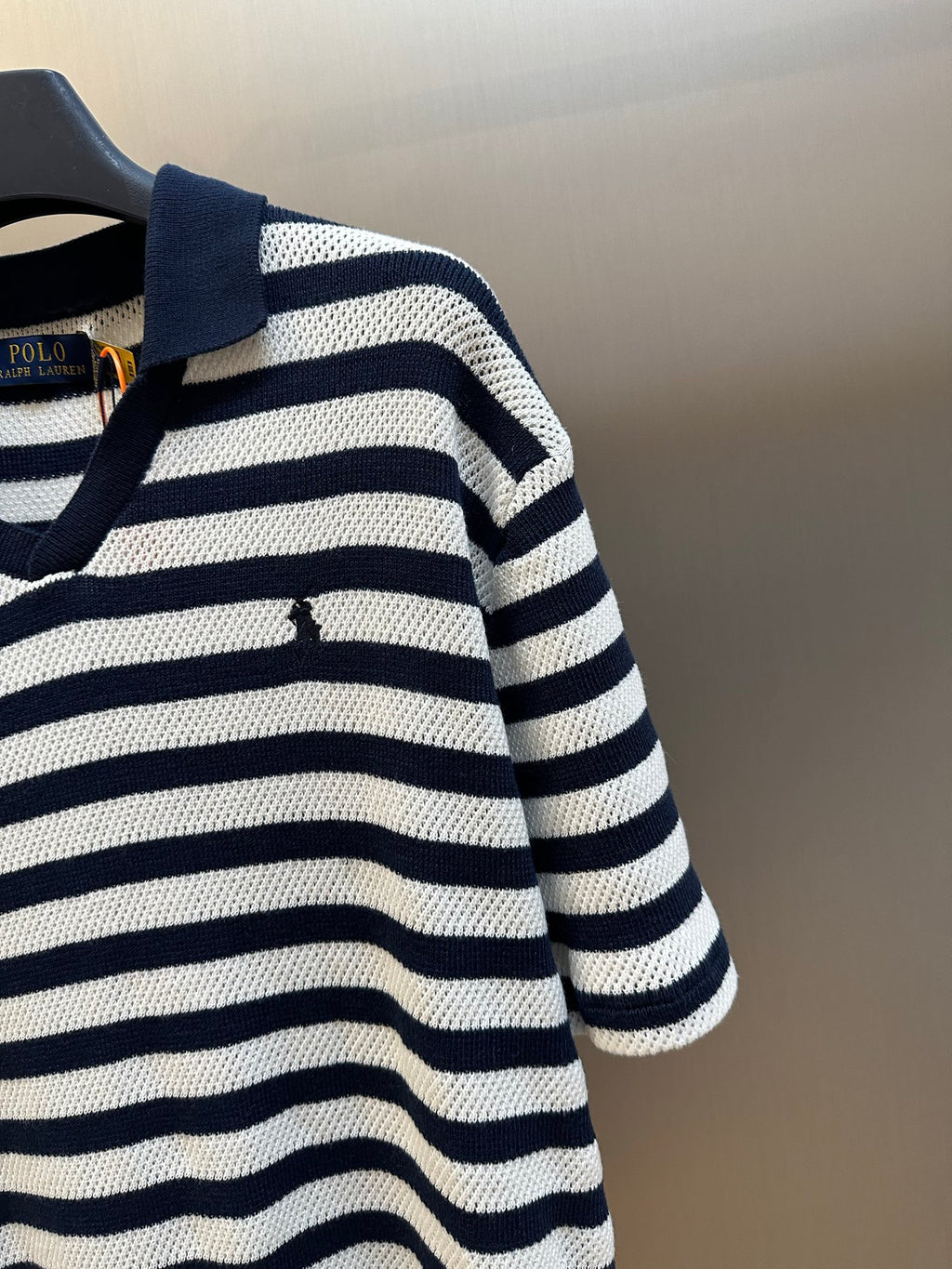Polo Ralph Lauren Men’s Striped Mesh‑Knit Short‑Sleeve Polo Shirt With Pony Embroidery